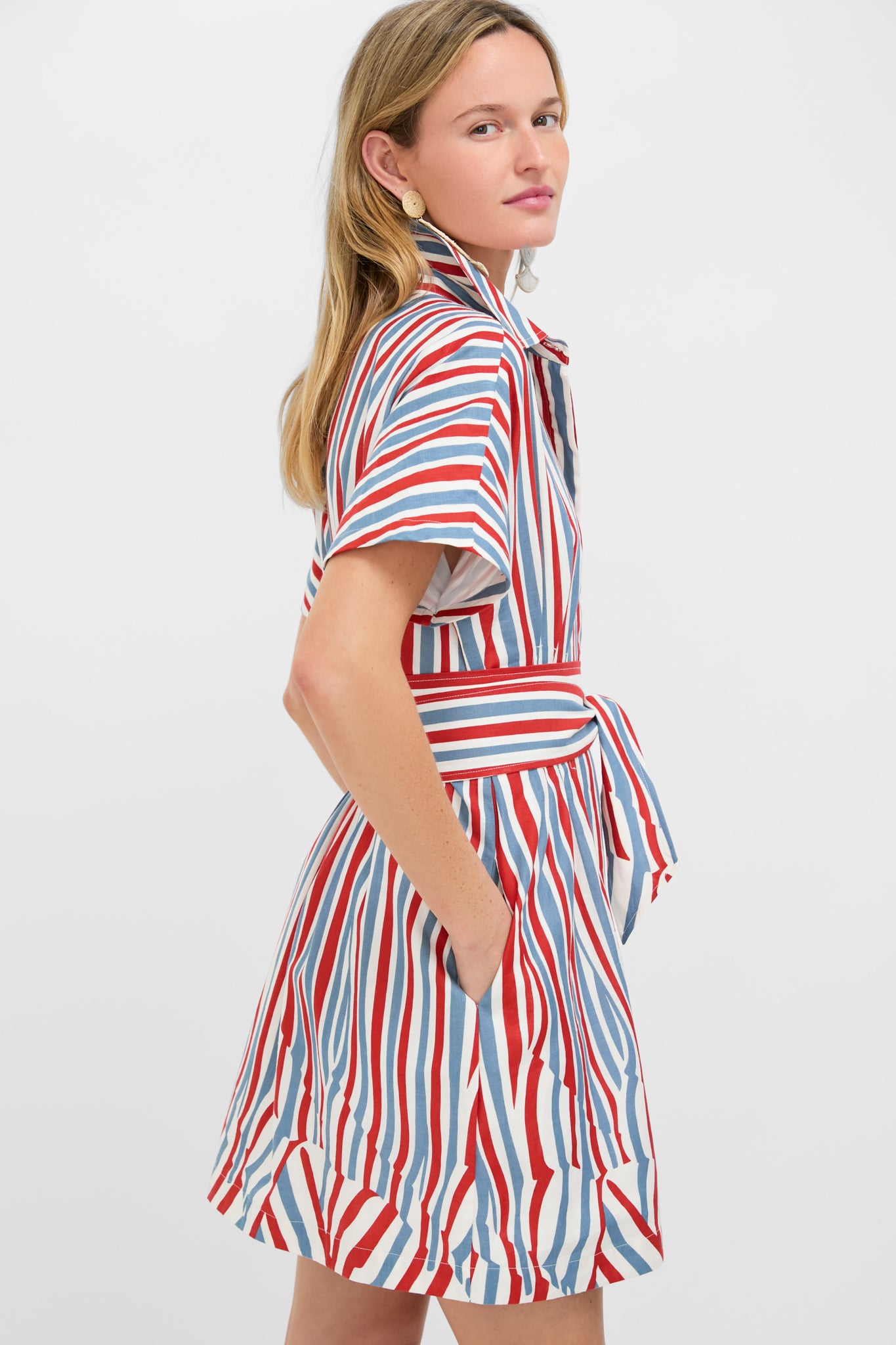 Americana Stripe Mini Callie Dress-Get Girly