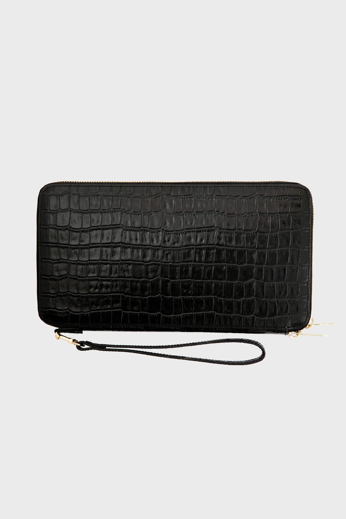 Black Croc Travel Wallet-Get Girly