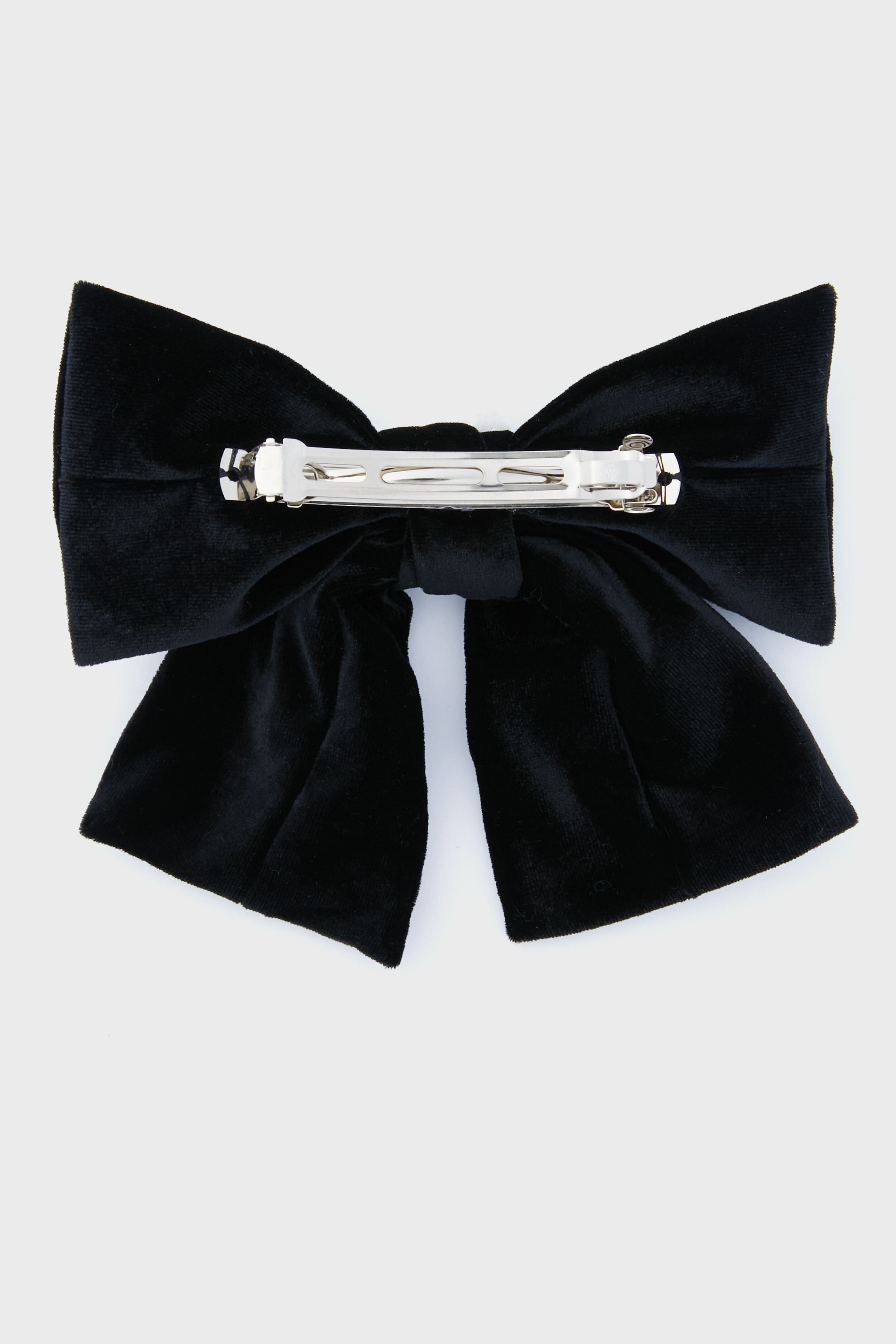 Exclusive Jet Jumbo Velvet Bow Barrette-Get Girly