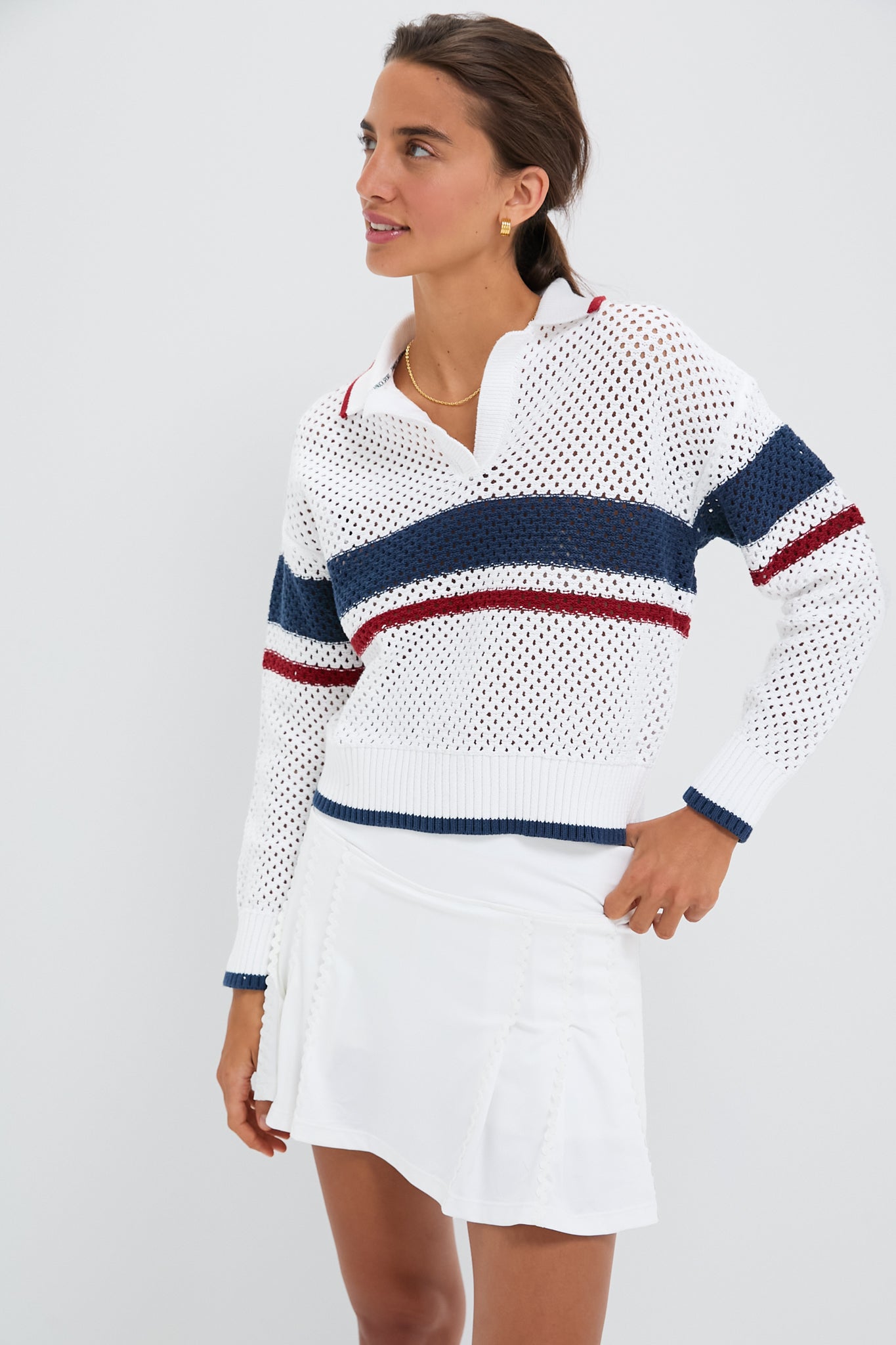 Americana Mesh Fischer Sweater-Get Girly
