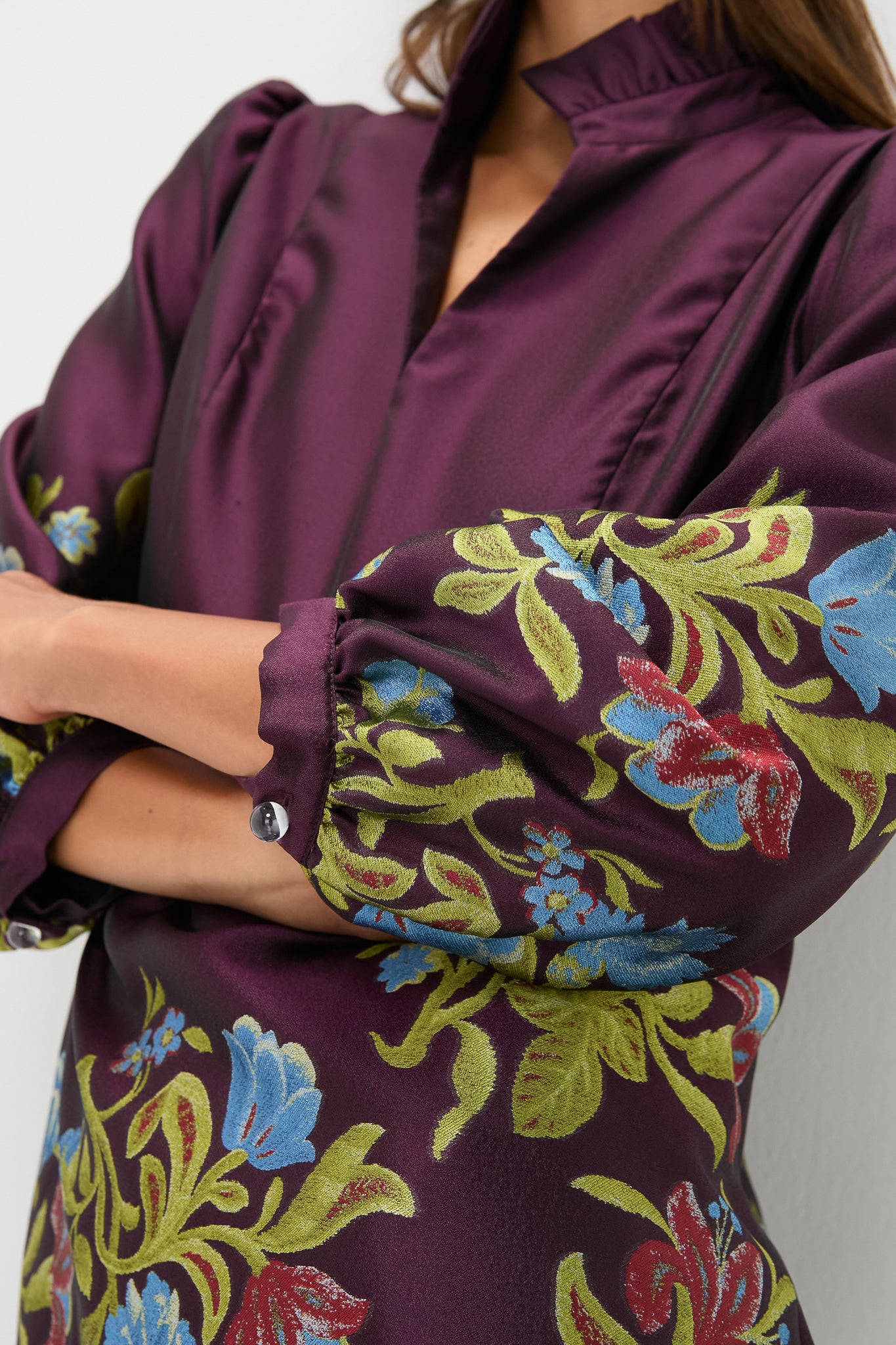 Winetasting Dianthus Jacquard Palmerston Dress-Get Girly