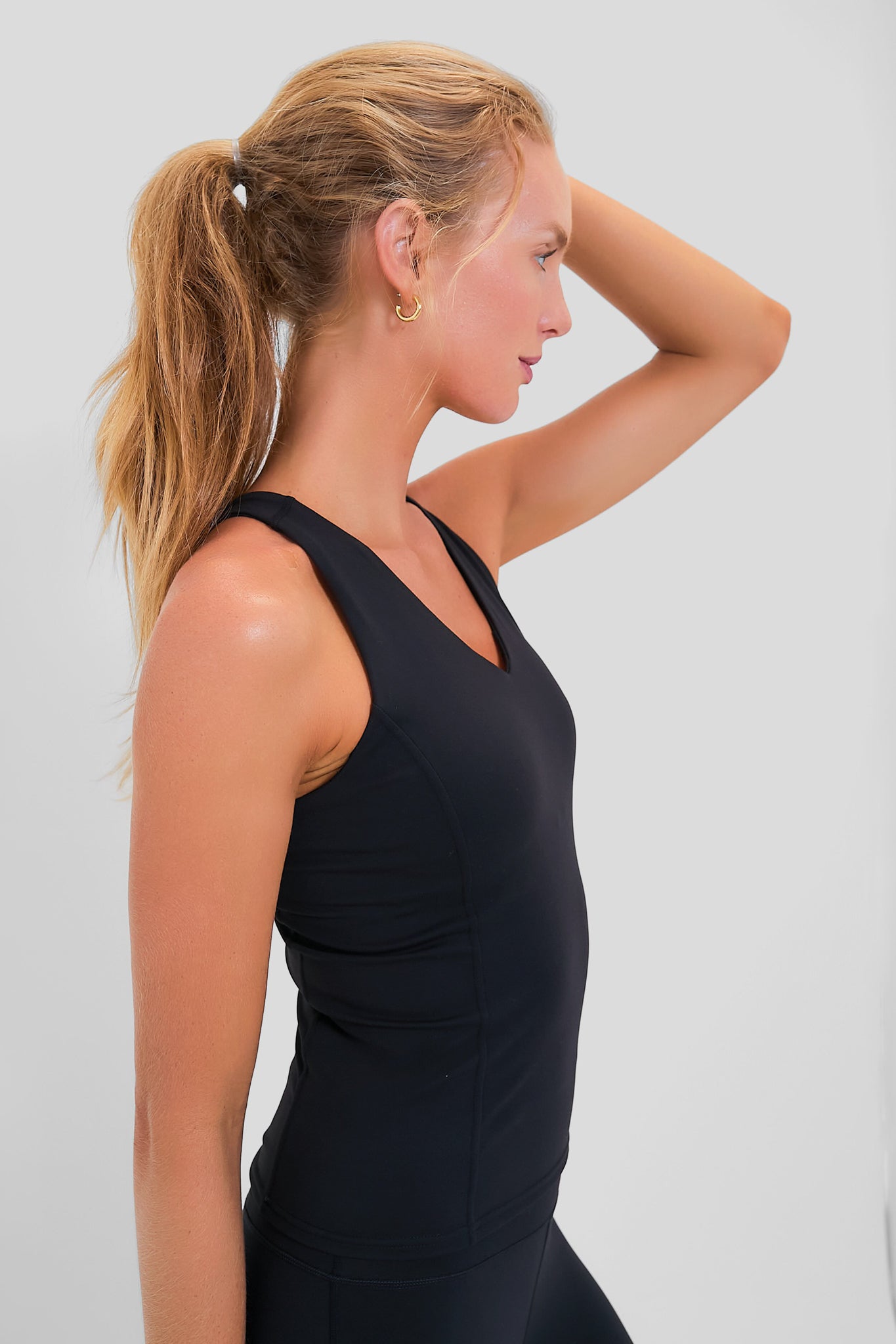 Black Compression Spandex Lena Tank-Get Girly