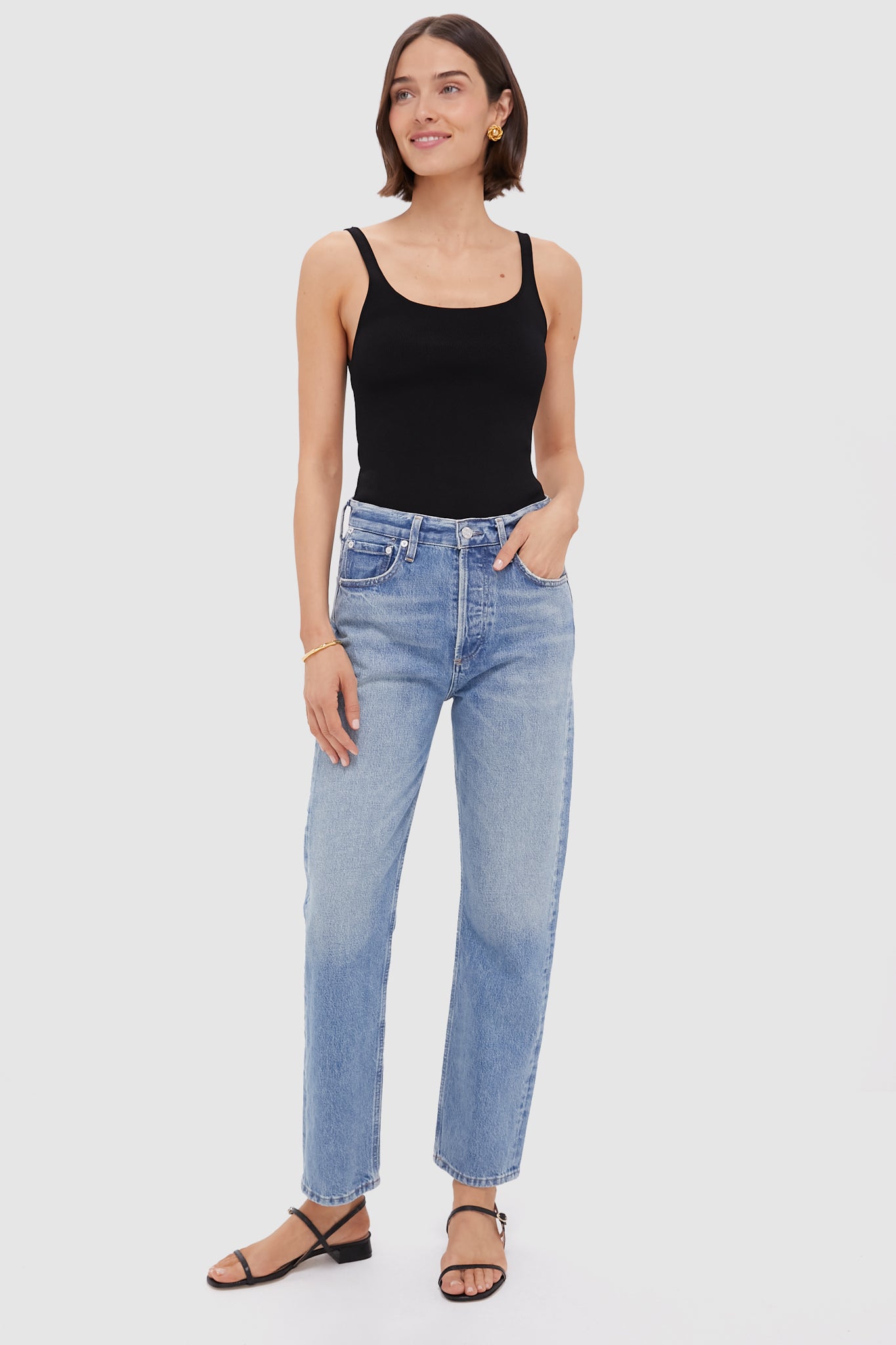 Black Alba Compression Tank-Get Girly