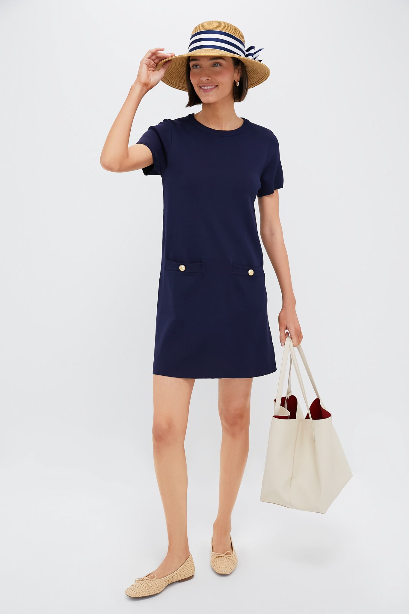 Exclusive Striped Packable Wide Bow Sunhat-Get Girly