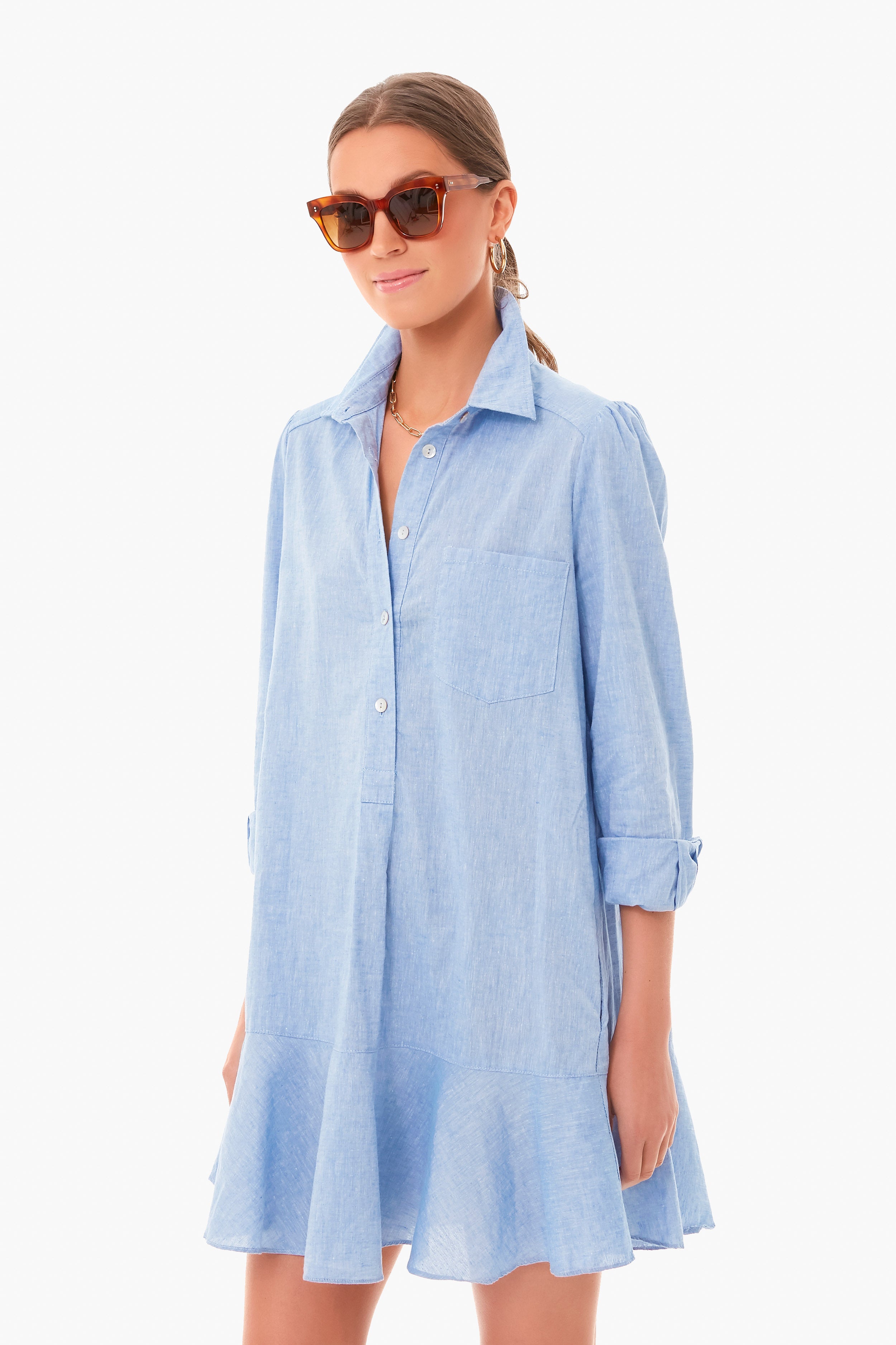 Chambray Callahan Shirt Dress-Get Girly