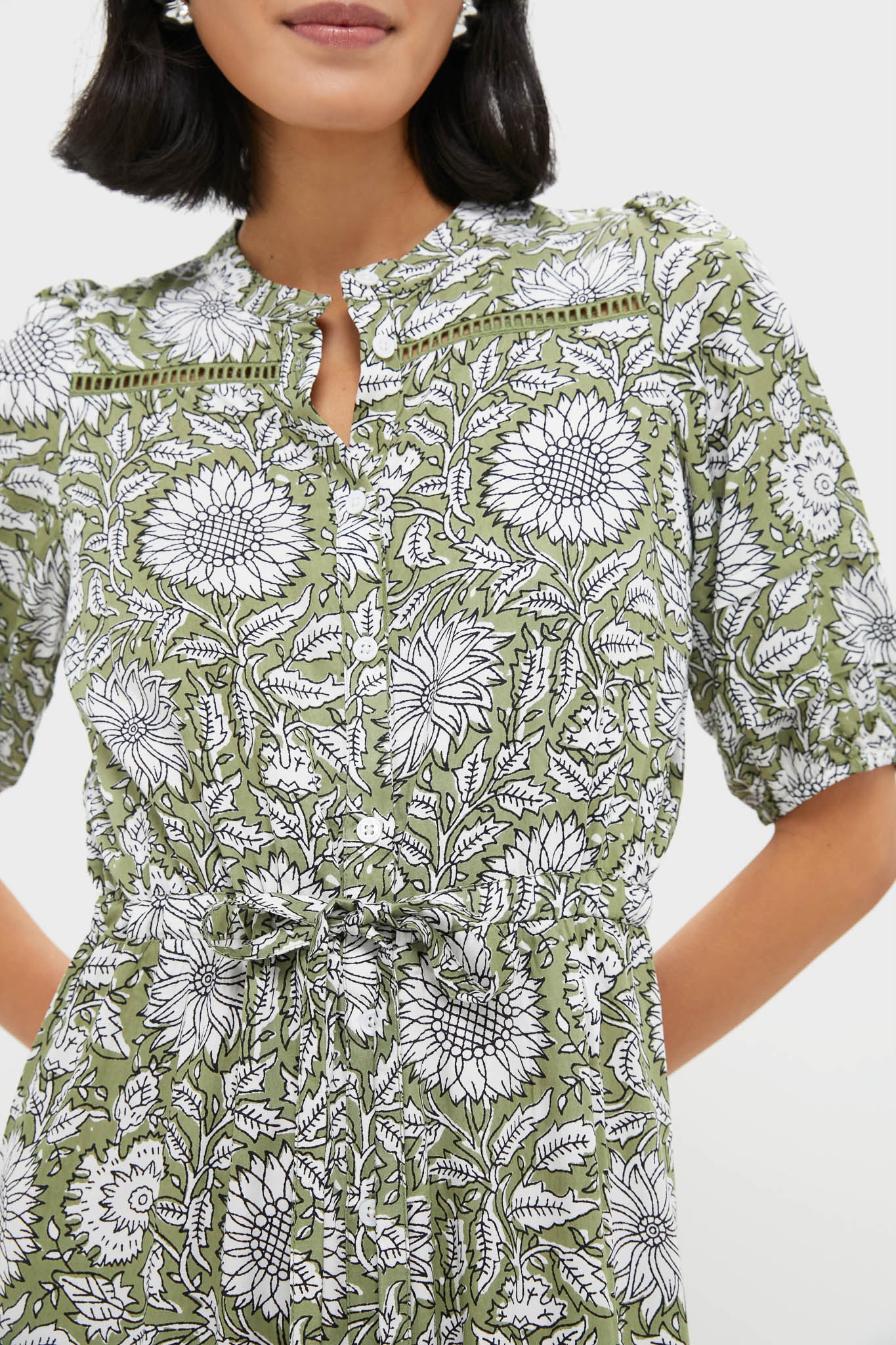 Arles Gothic Olive Lucy 4 Short Sleeve Dress-Get Girly