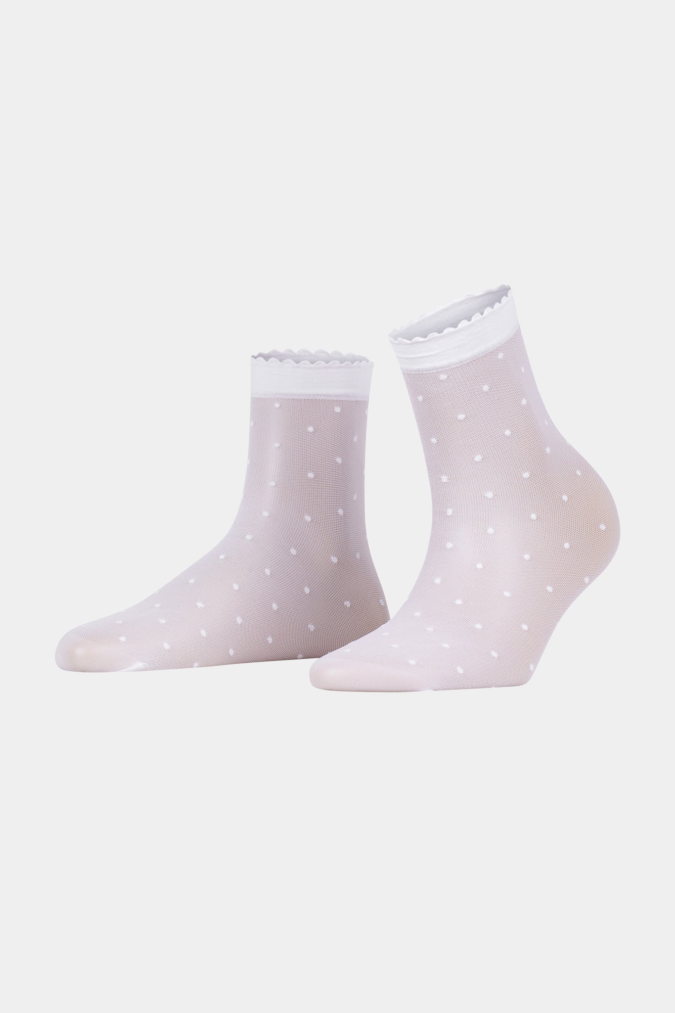 White Sheer Polka Dot Socks-Get Girly