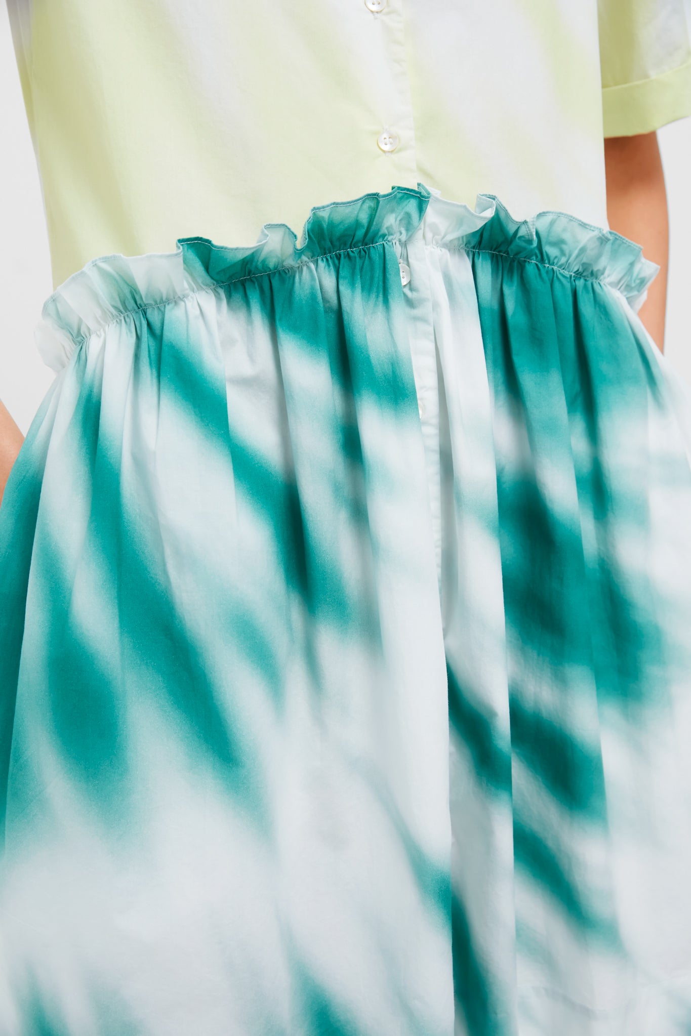 Tie-Dye Mini Gathered Shirtdress-Get Girly