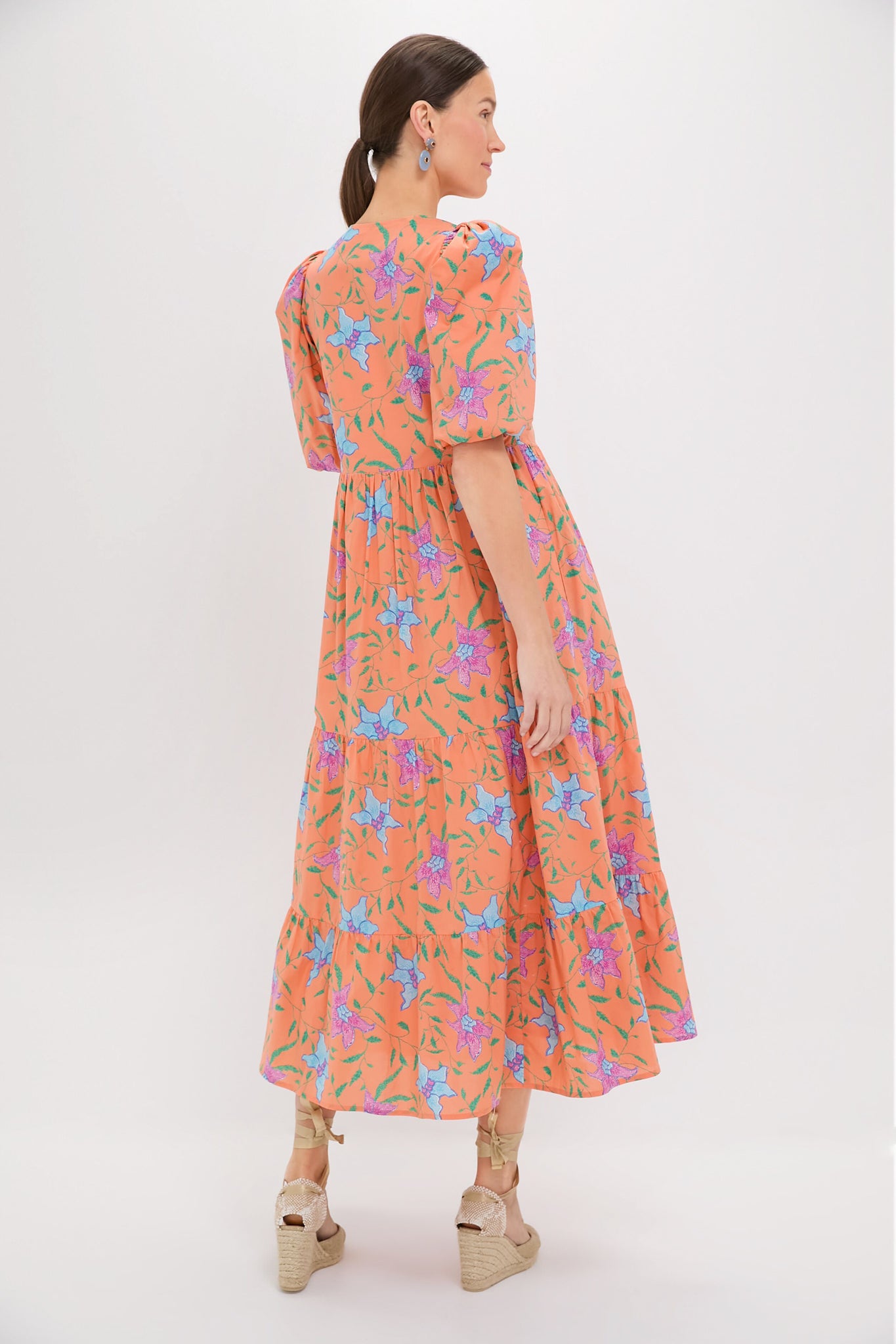 Orange Multi Floral Cisco Maxi Dress-Get Girly