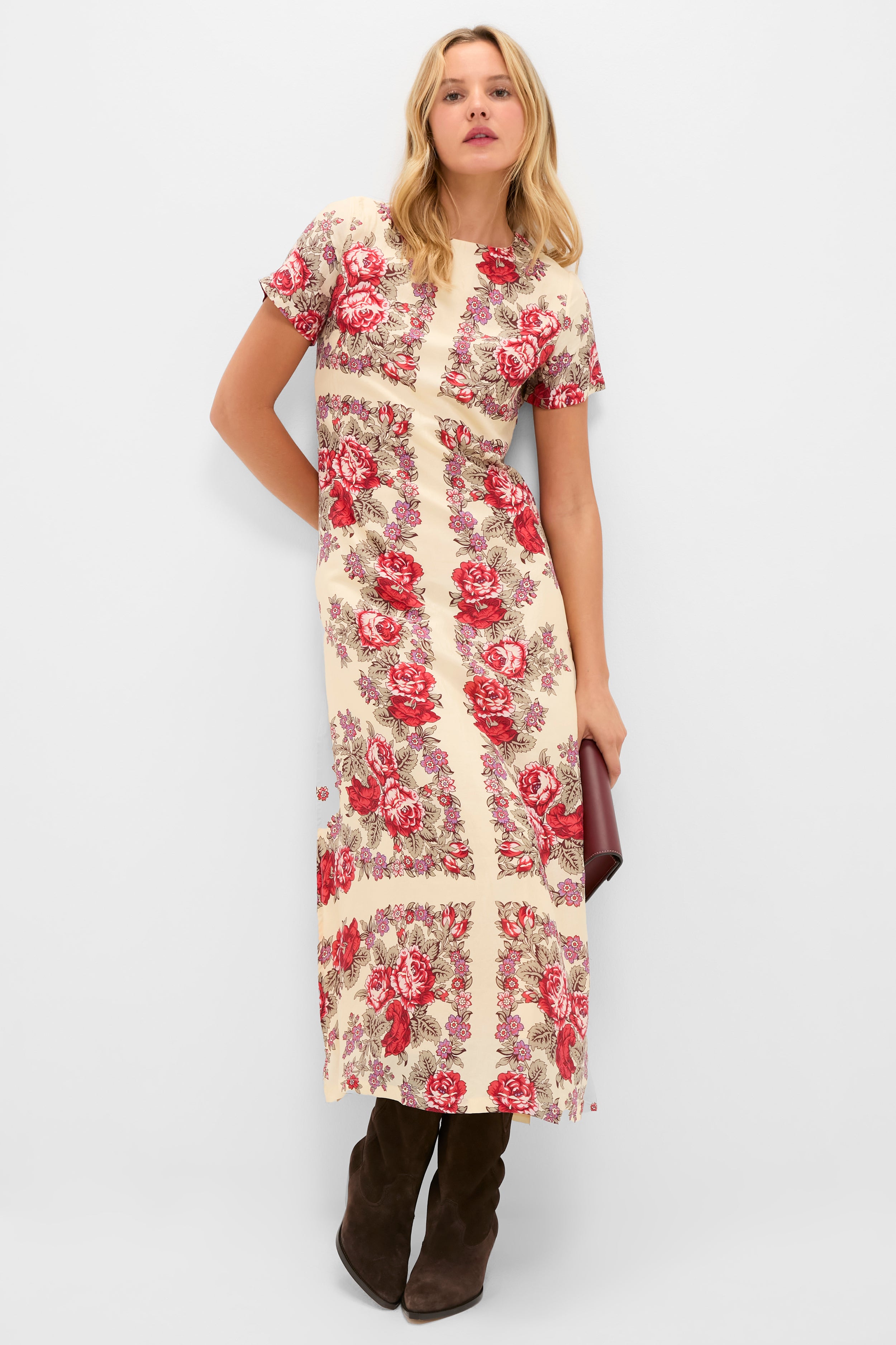 White Rosebush Preeti Silk Dress-Get Girly