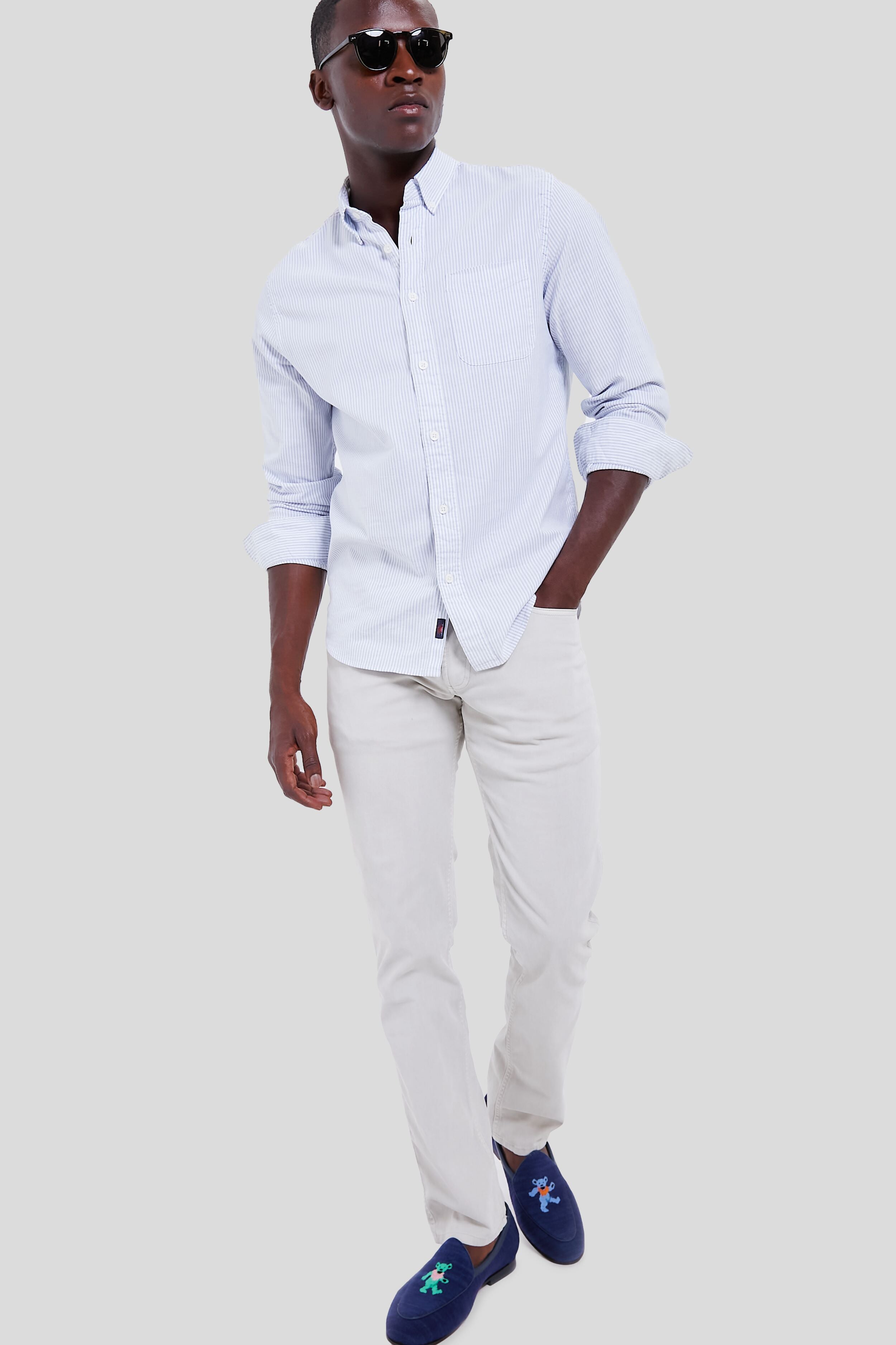 Dark Navy Dancing Bears Belgian Loafers-Get Girly