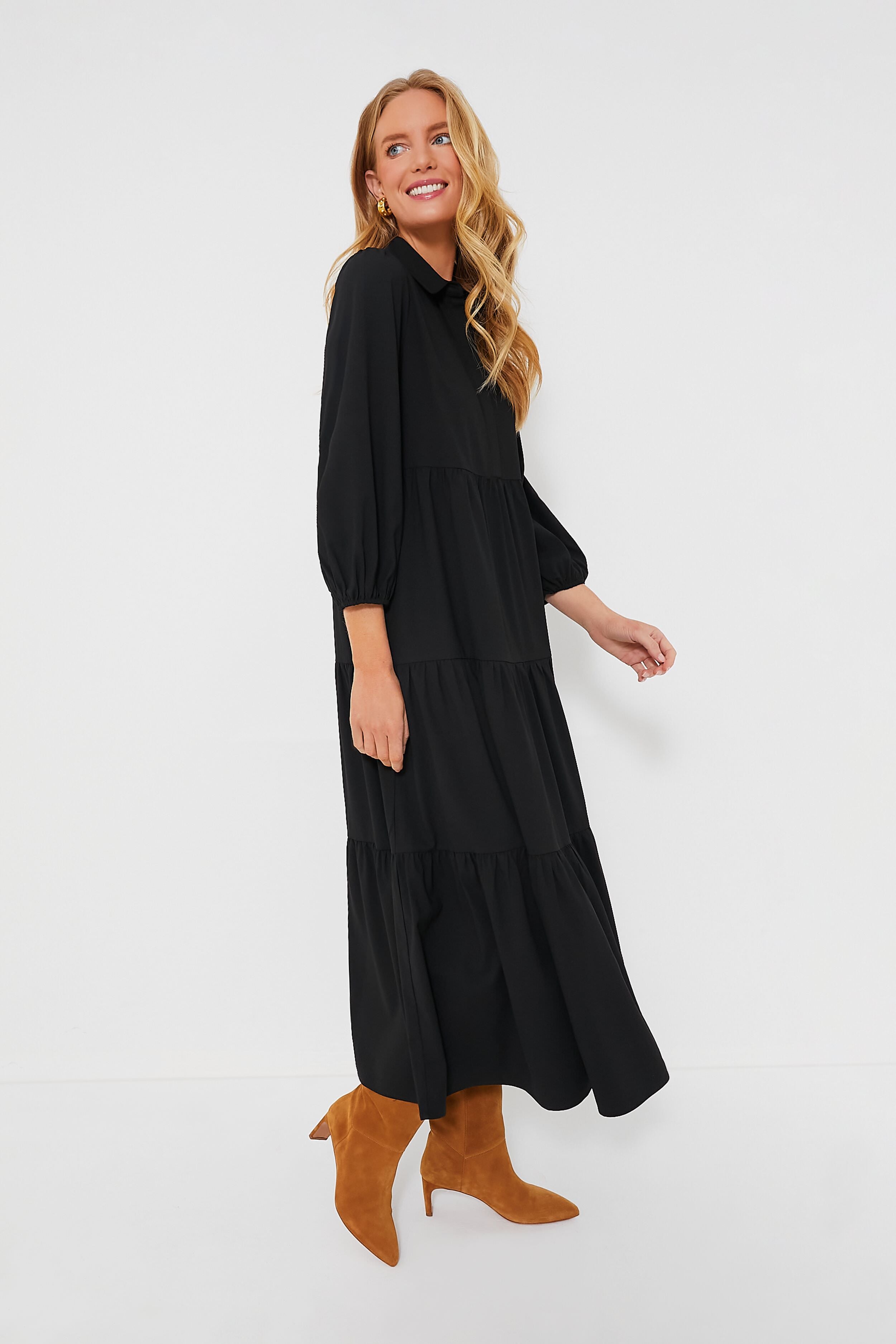 Black Crepe Mabel Maxi Dress-Get Girly