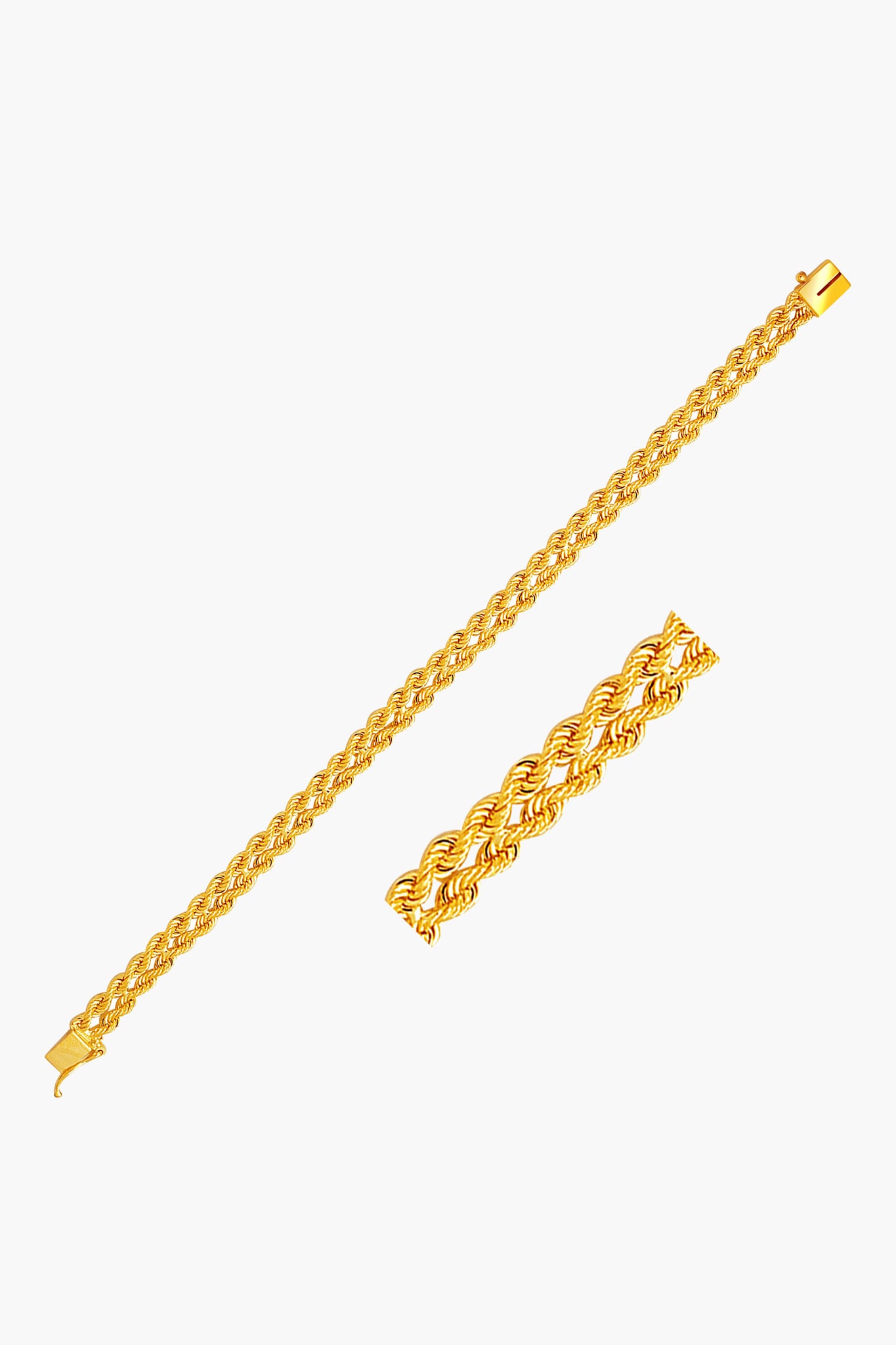 14k Gold Two Row Rope Bracelet-Get Girly
