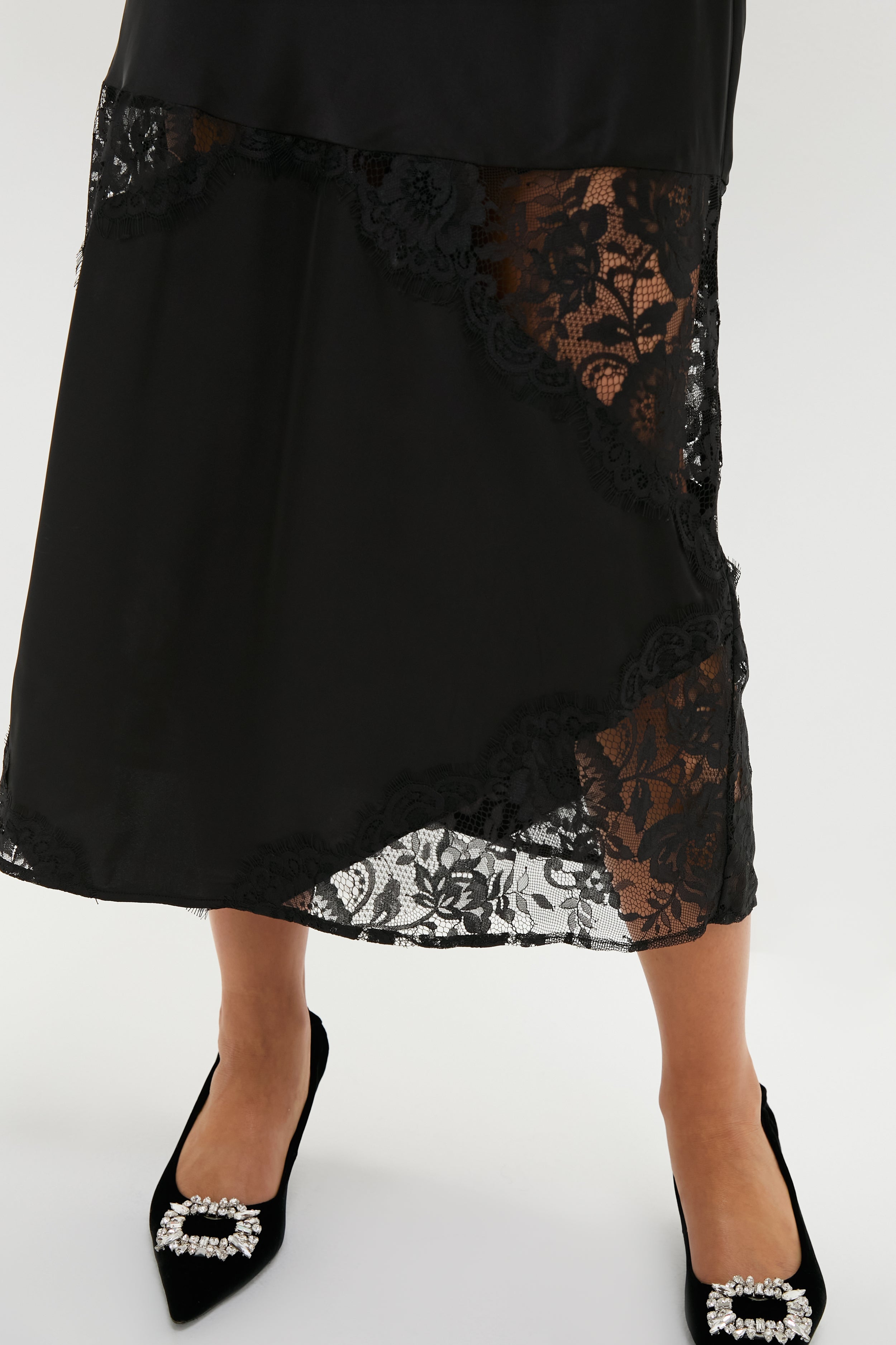 Black Lace Pierpont Midi Dress-Get Girly