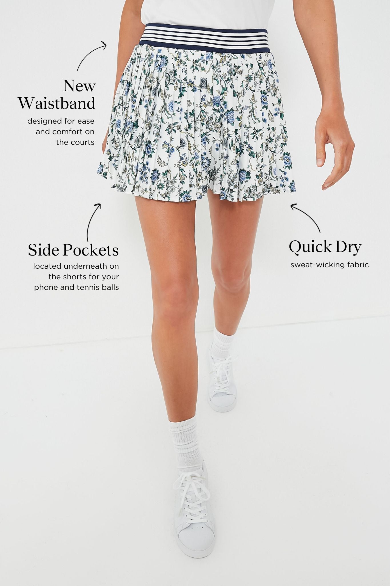 White Wildflower 14 Inch Lexi Tennis Skirt-Get Girly