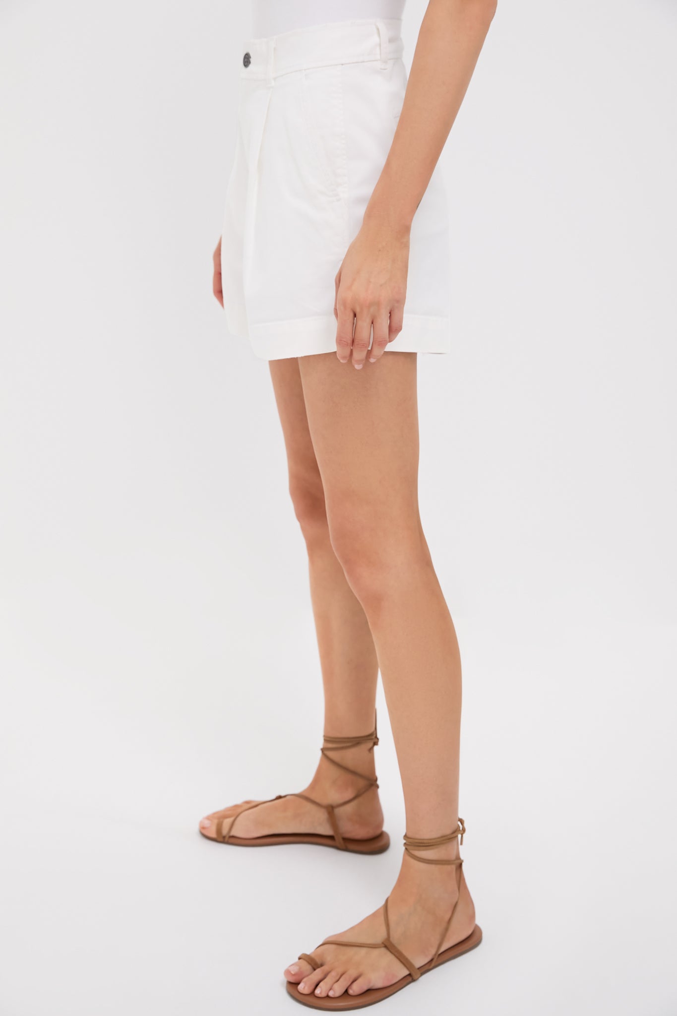White Wells Chino Shorts-Get Girly