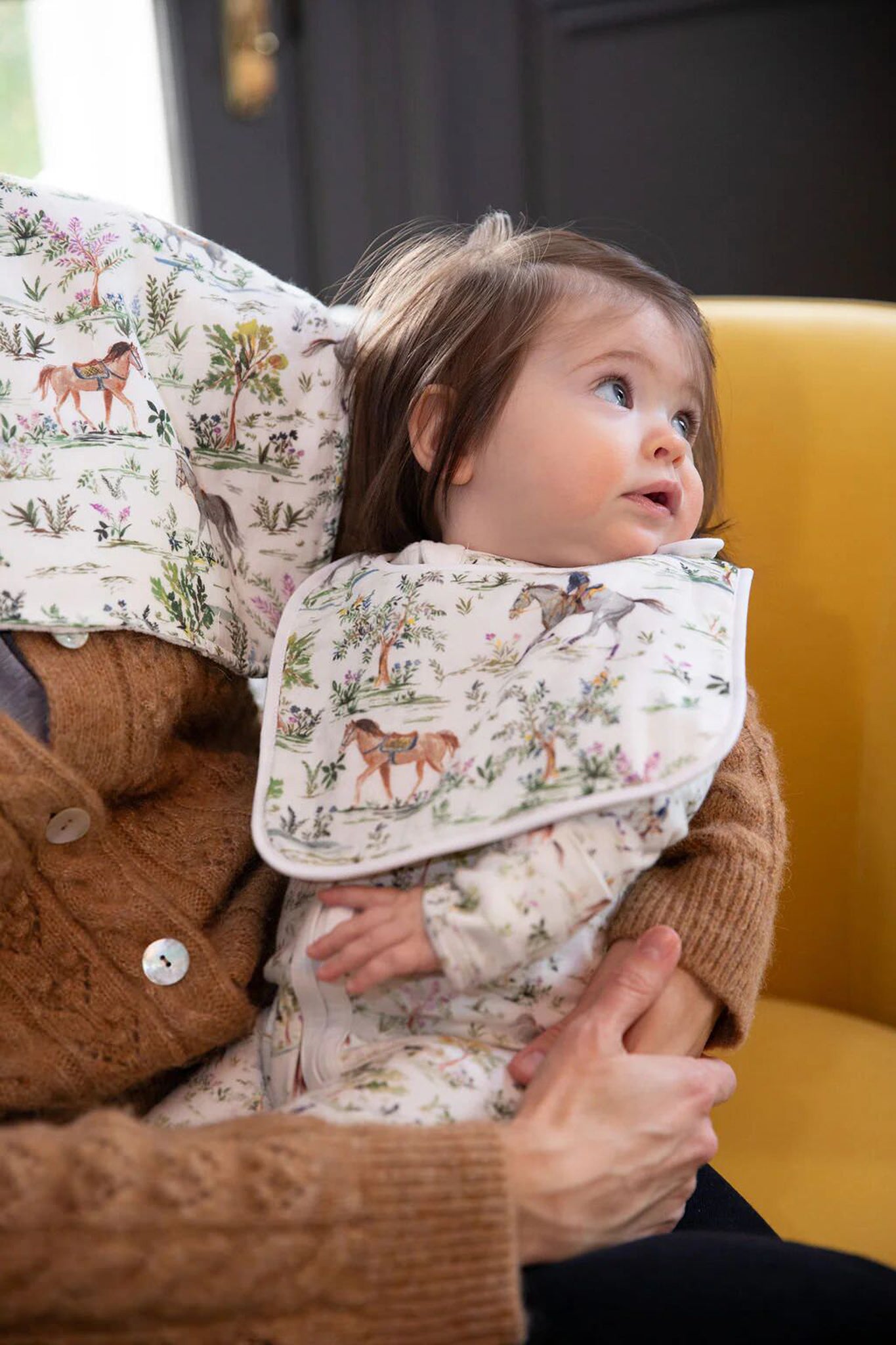 Horse Farm Bib and Burb Cloth Set-Get Girly