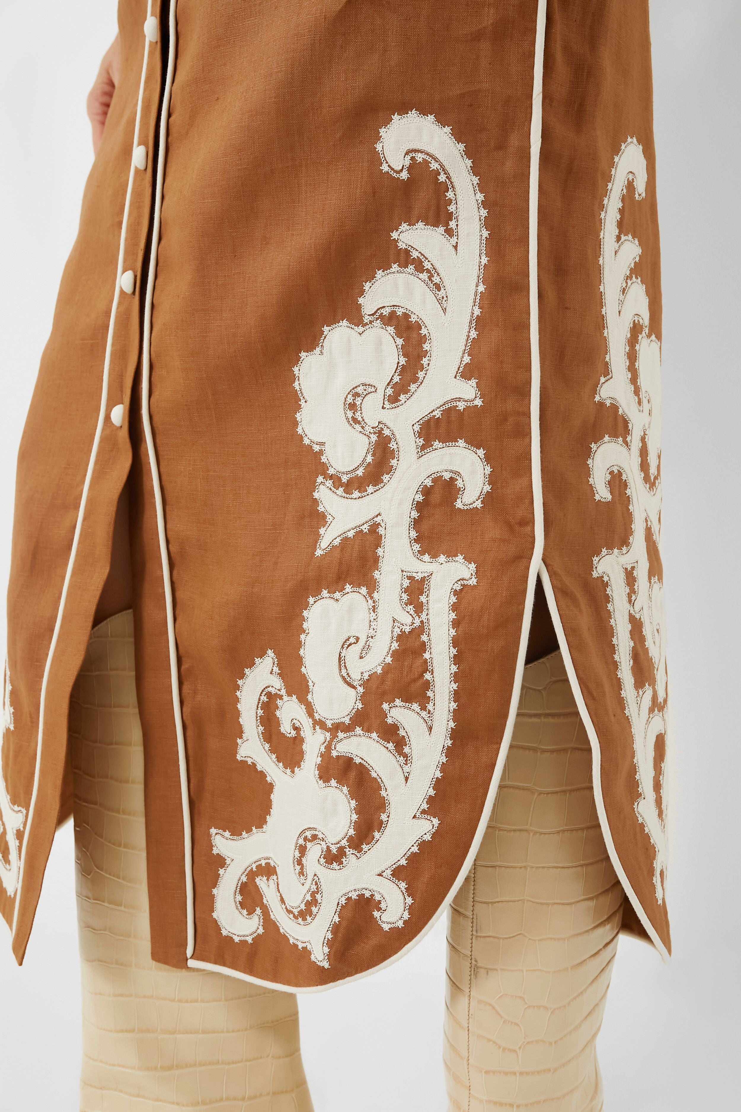 Tobacco Ruby Applique Skirt-Get Girly