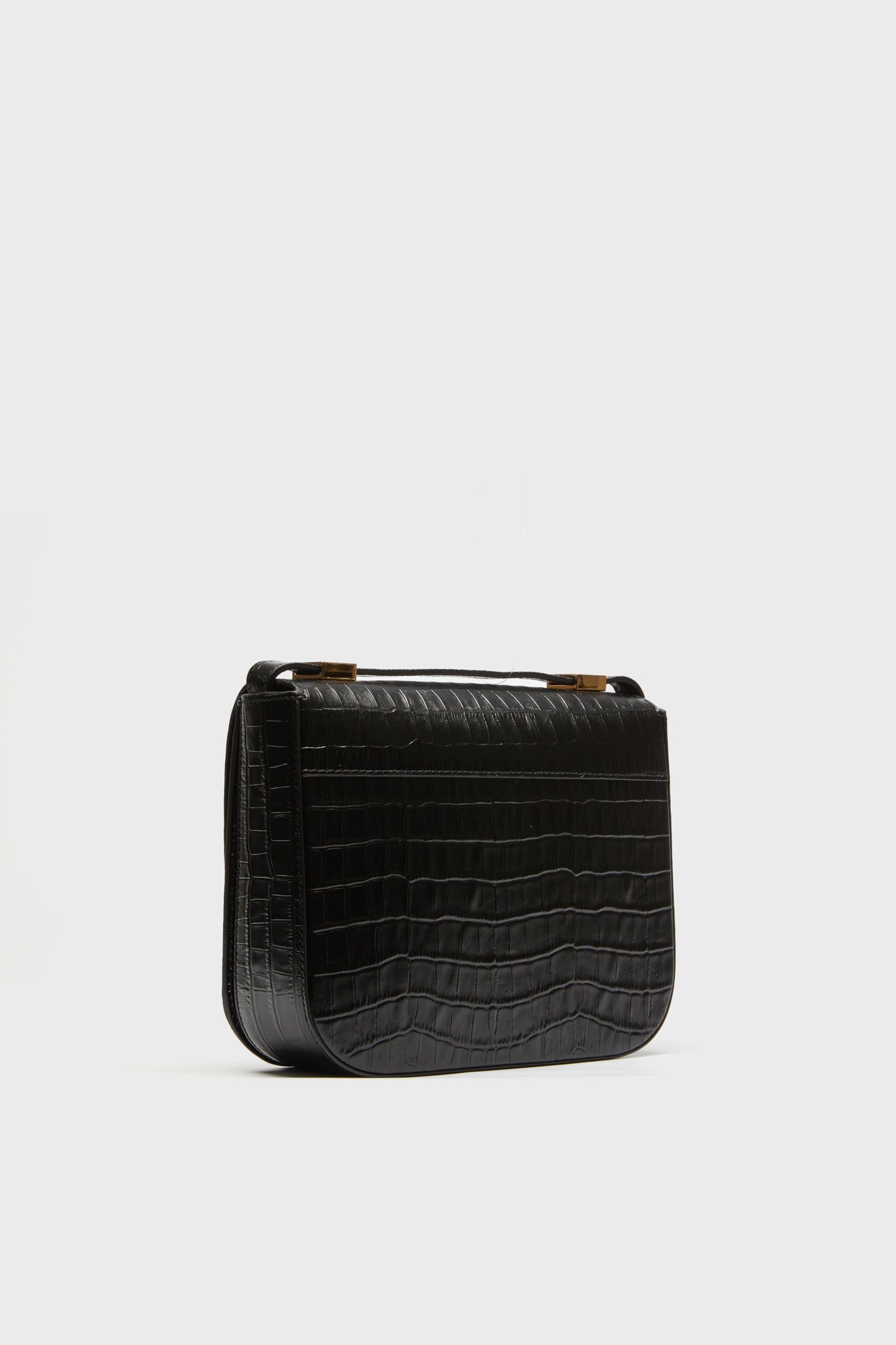 Black Croc Effect Vancouver Bag-Get Girly