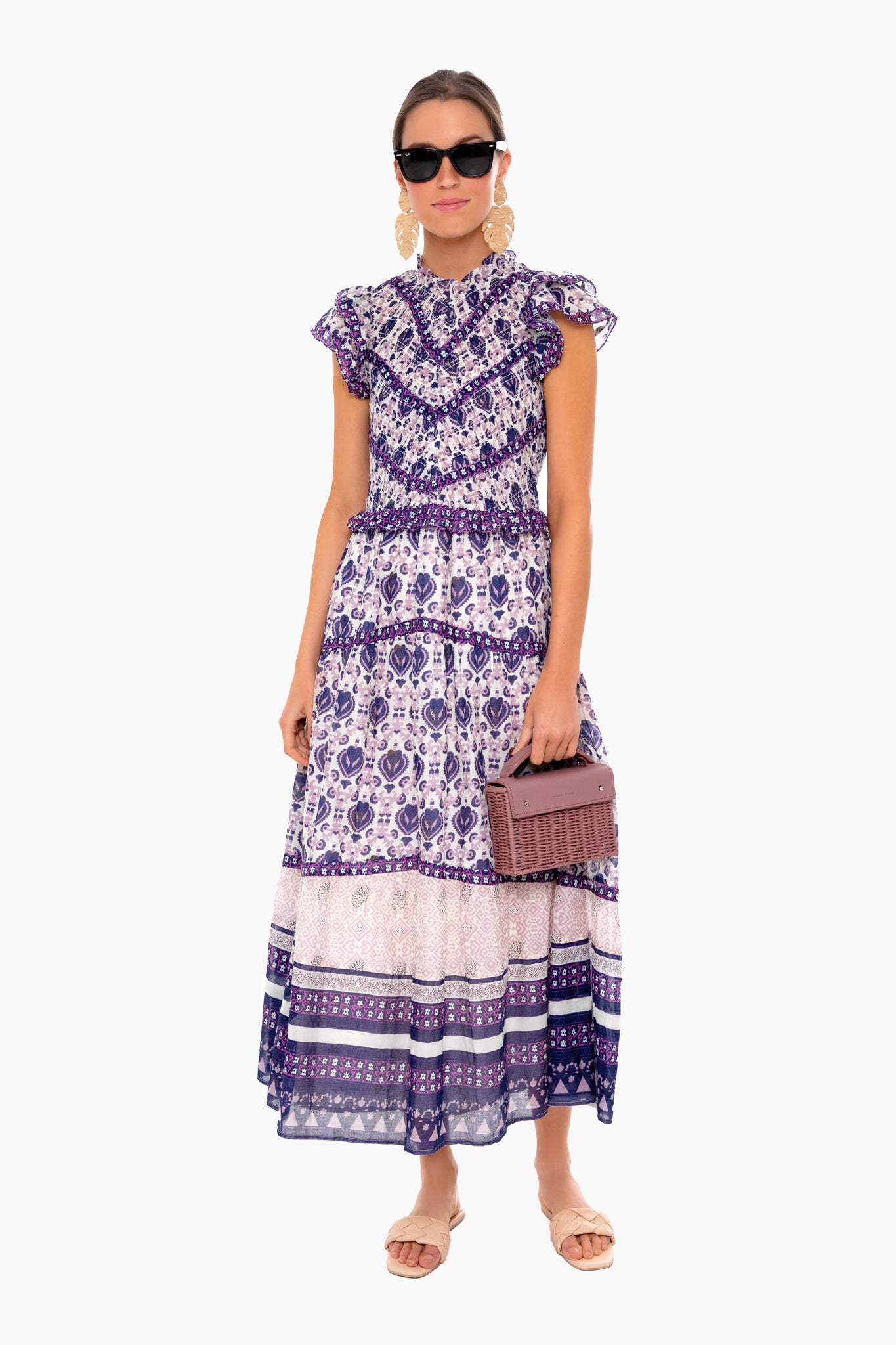 Violet Brigitte Border Dress-Get Girly