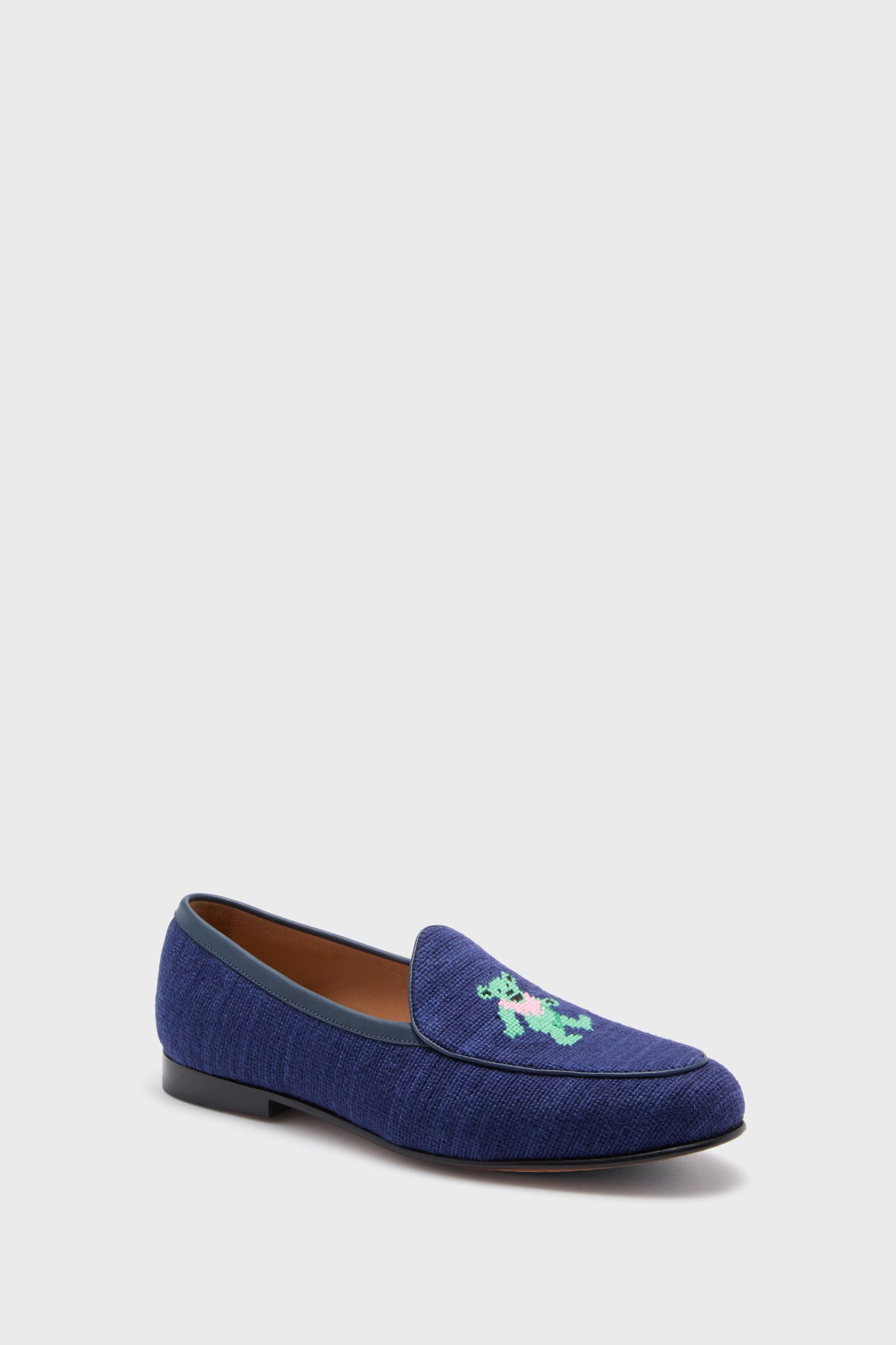 Dark Navy Dancing Bears Belgian Loafers-Get Girly