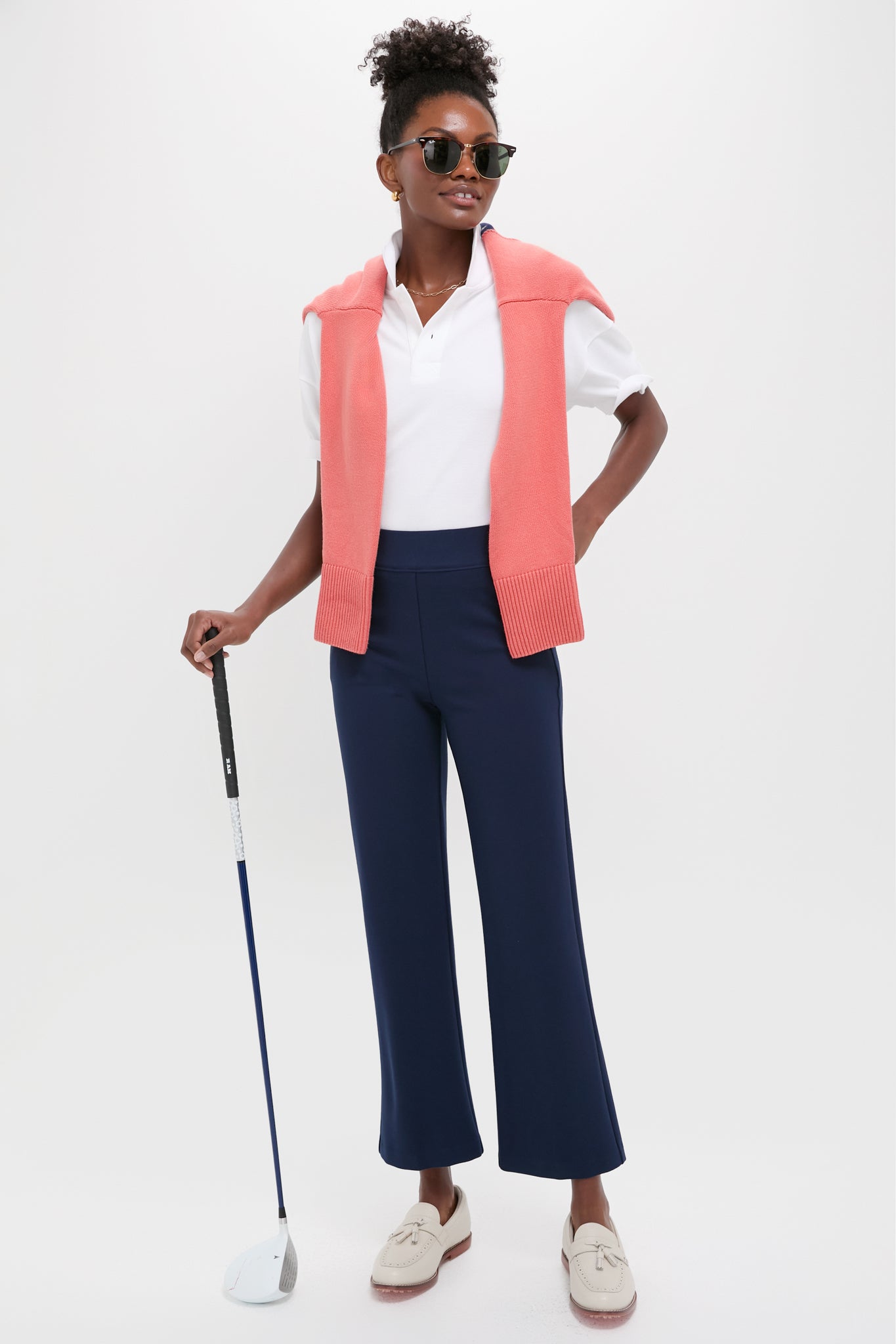 Navy 28 Inch Compression September Pant-Get Girly