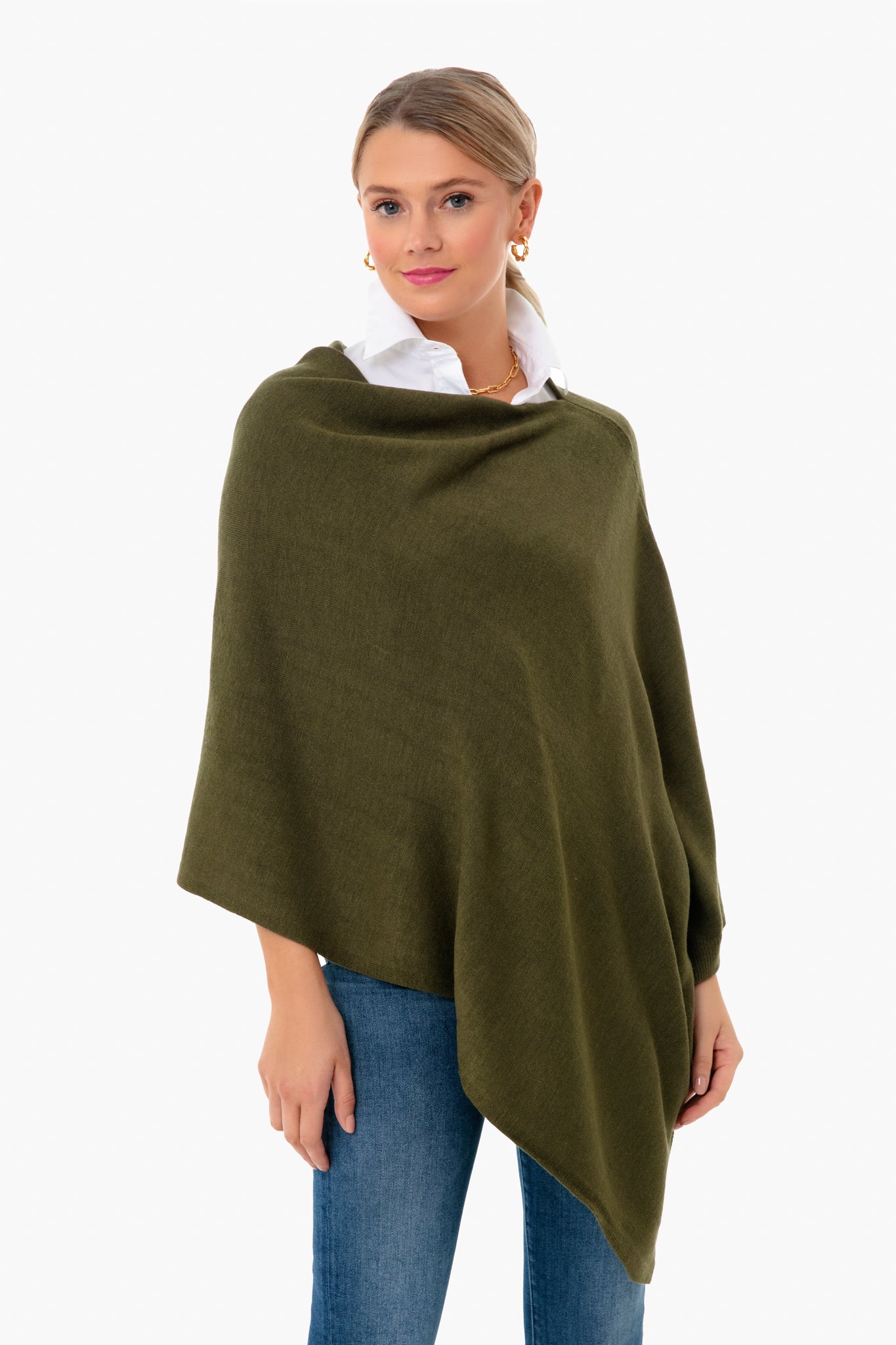 Army Green Monterey Poncho-Get Girly
