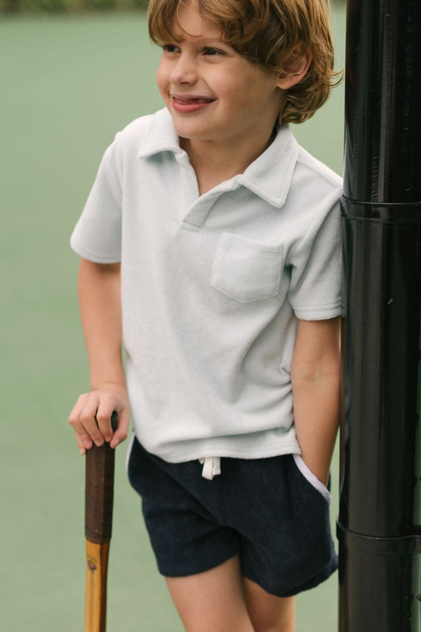 White French Terry Polo Shirt-Get Girly