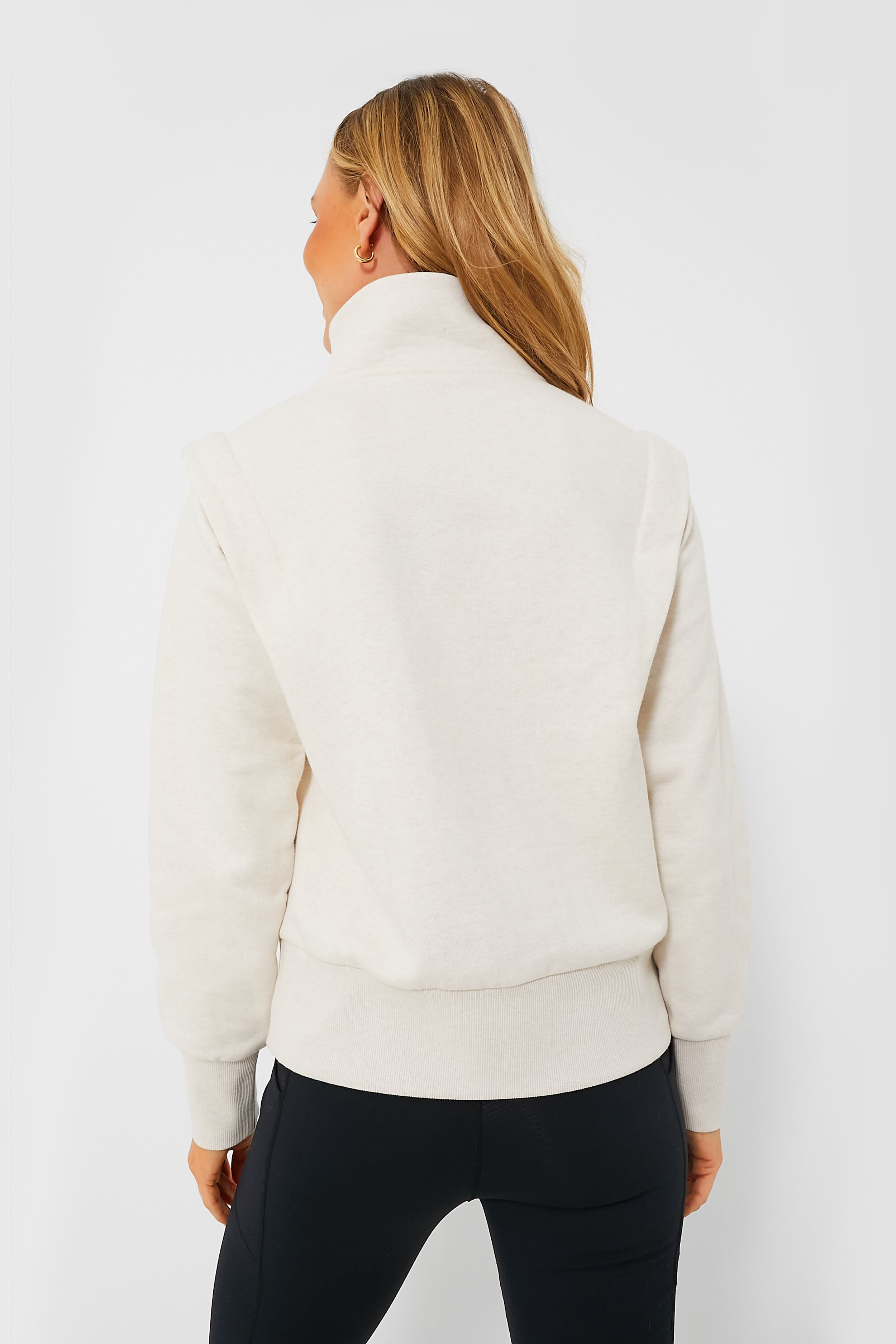 Birch Marl Darah Half Zip Sweat-Get Girly