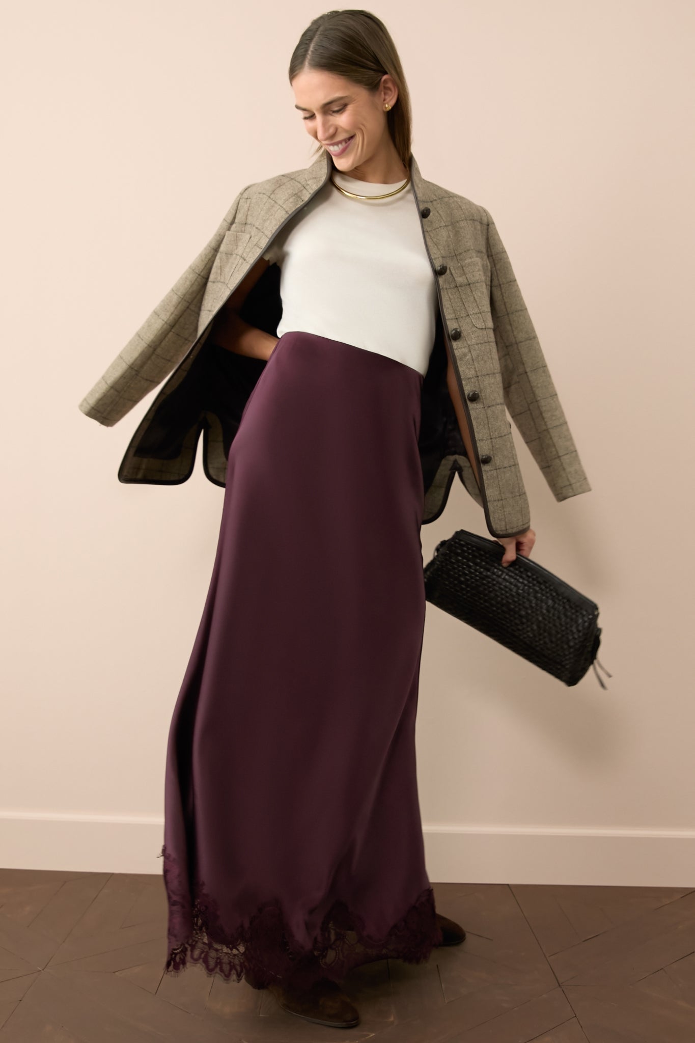 Winetasting Satin Mischa Slip Skirt-Get Girly