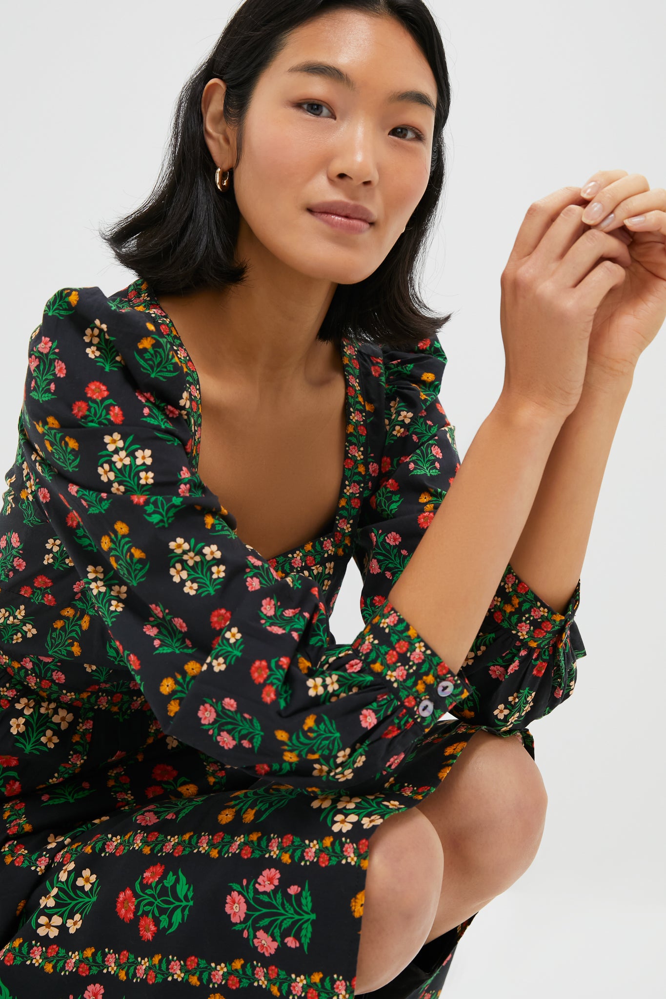 Rose Border Cornelia Dress-Get Girly