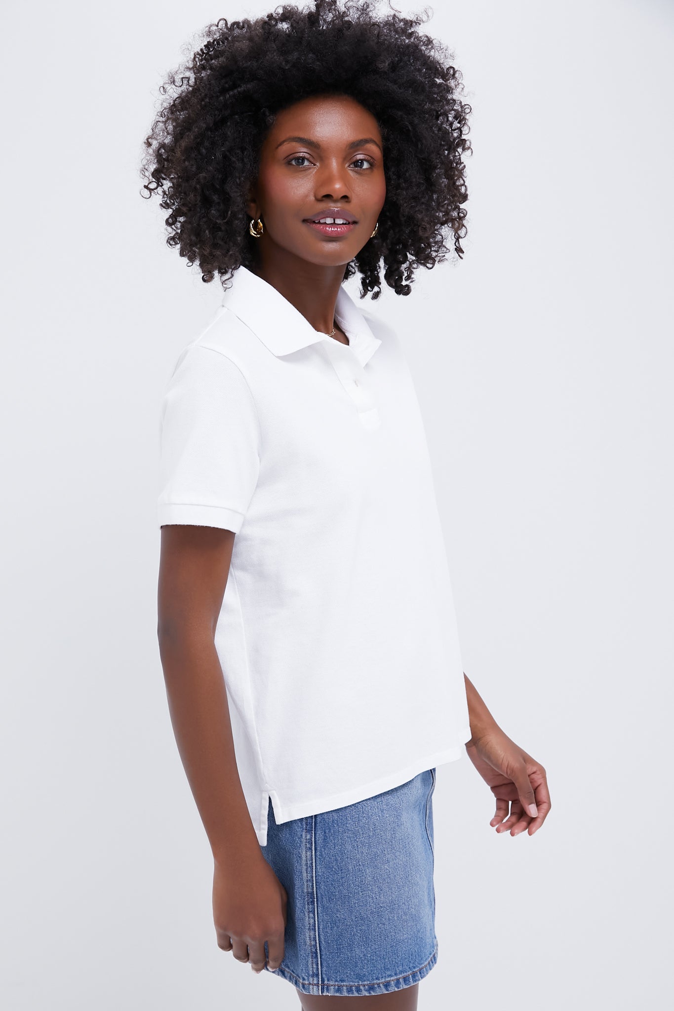 White Pique Murray Classic Polo-Get Girly