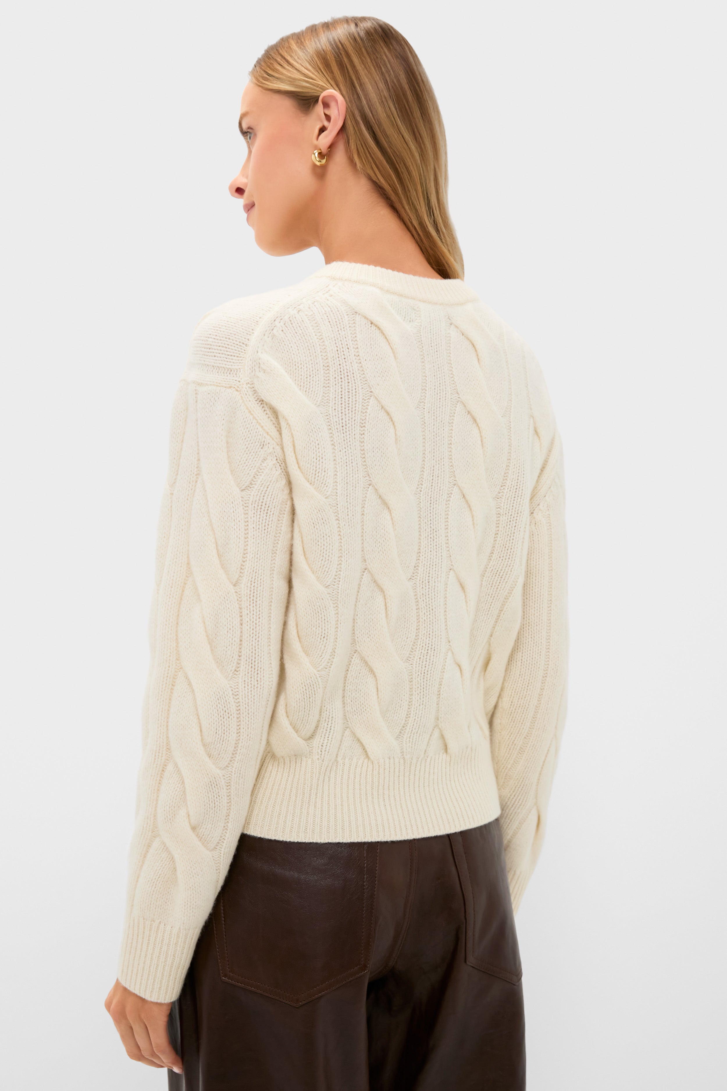 Authentic Cream Crewneck Cardigan-Get Girly