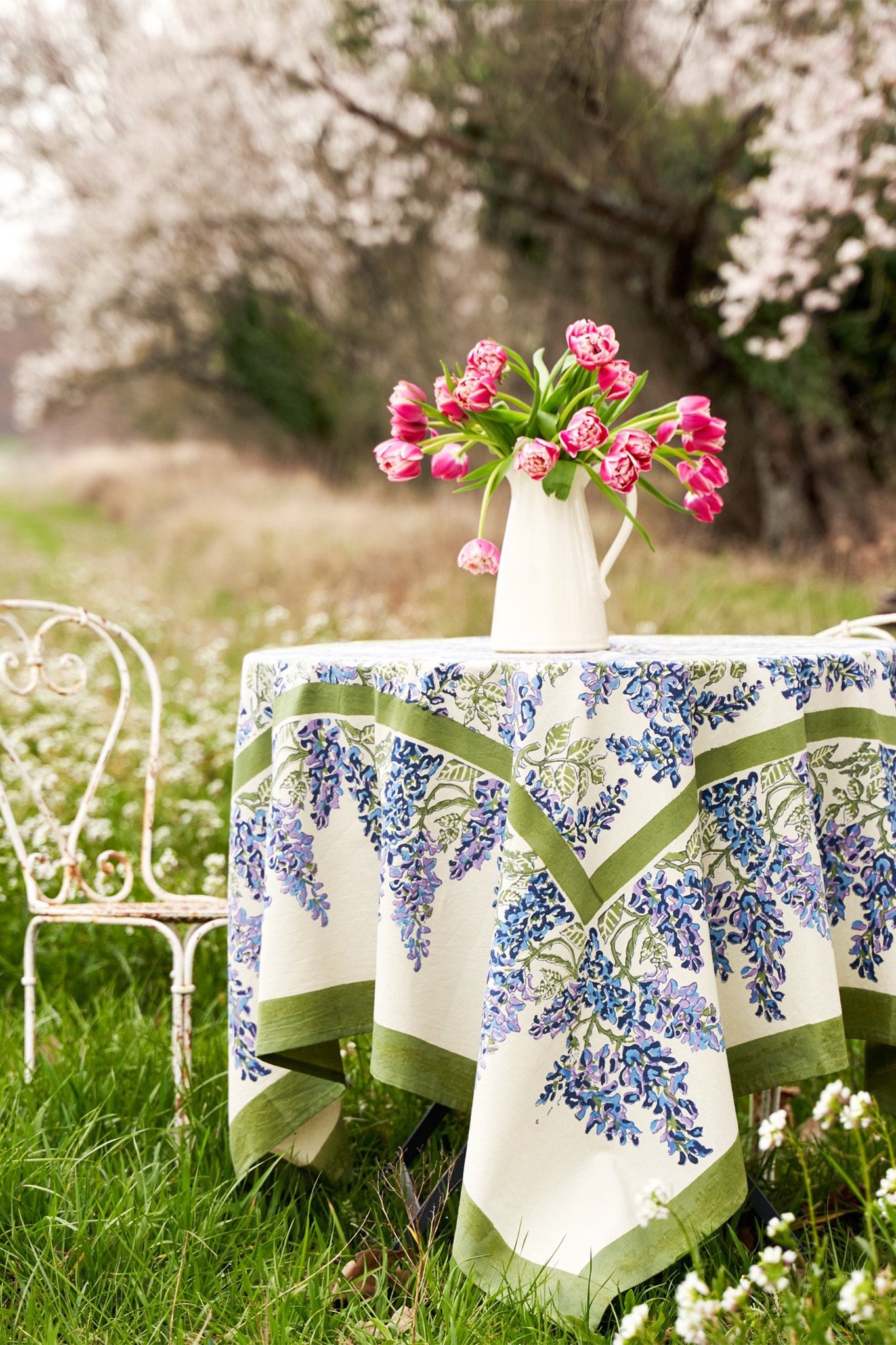 Wisteria Green and Blue French Tablecloth-Get Girly