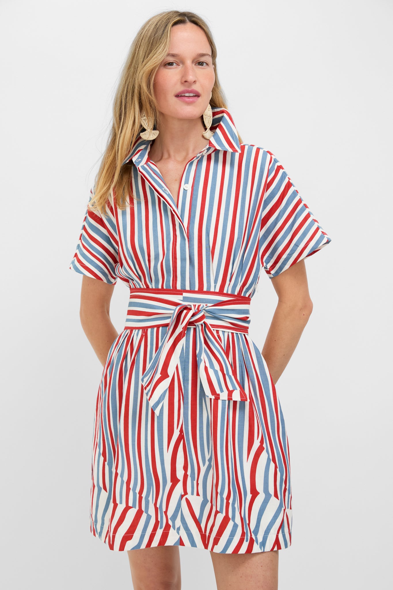 Americana Stripe Mini Callie Dress-Get Girly
