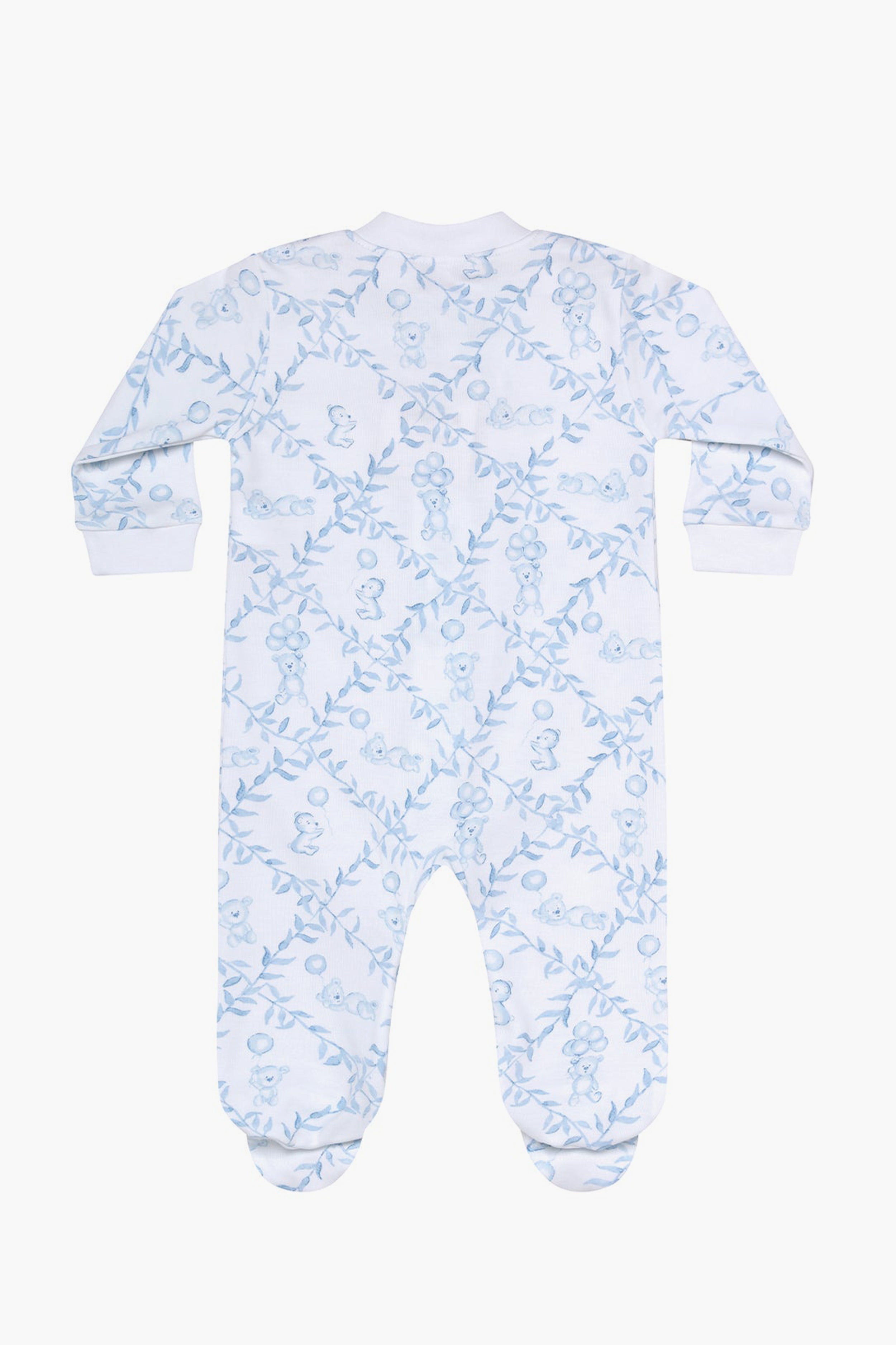 Blue Bears Trellace Zipper Footie-Get Girly
