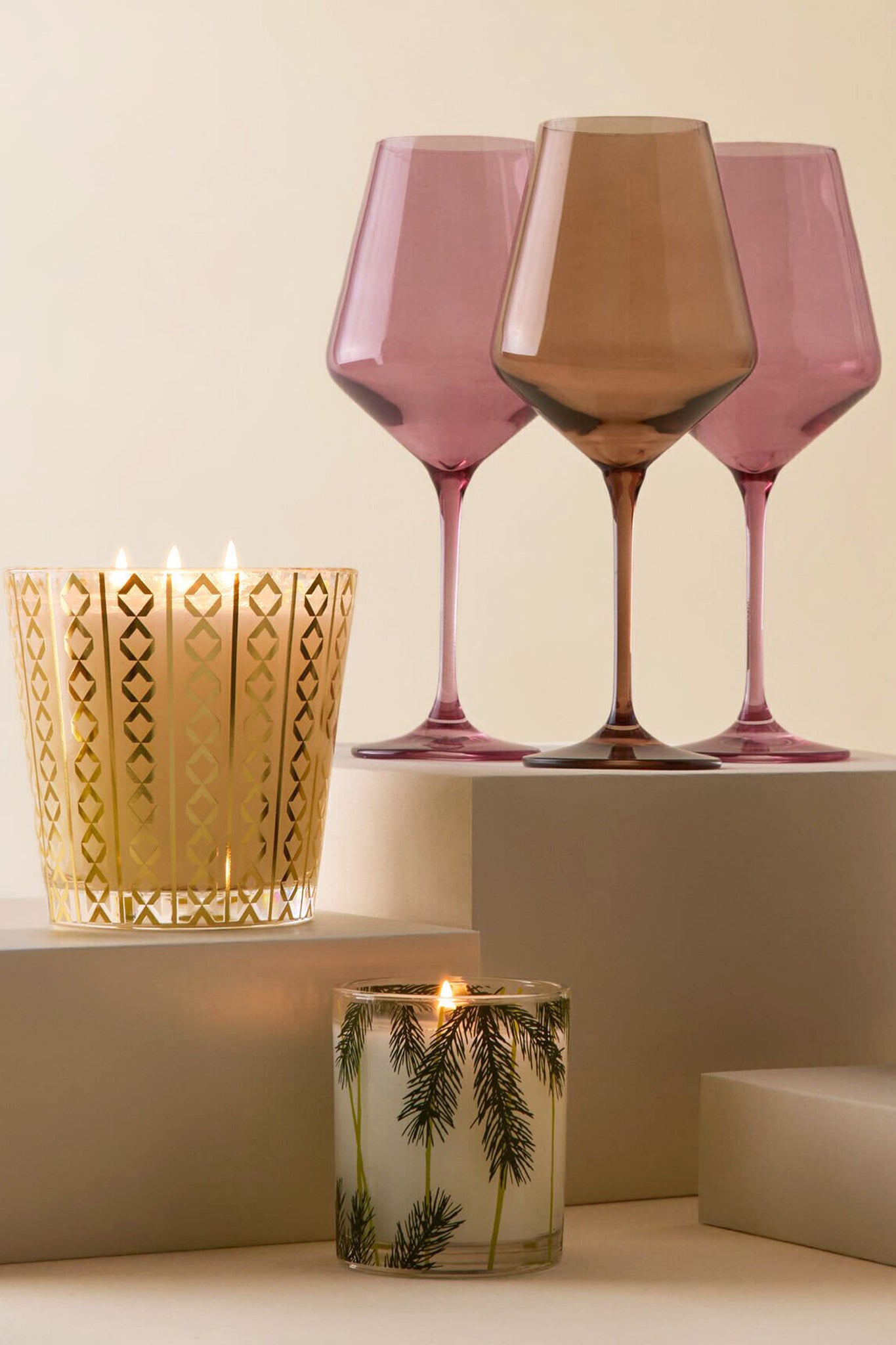 Amber Smoke Stemmed Glasses Set of 6-Get Girly