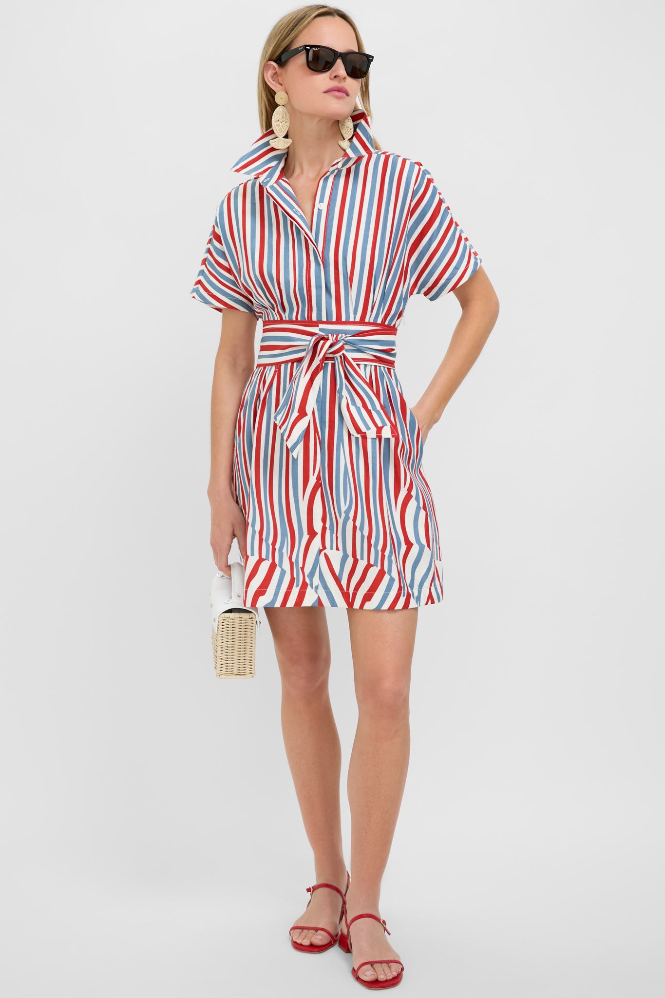 Americana Stripe Mini Callie Dress-Get Girly
