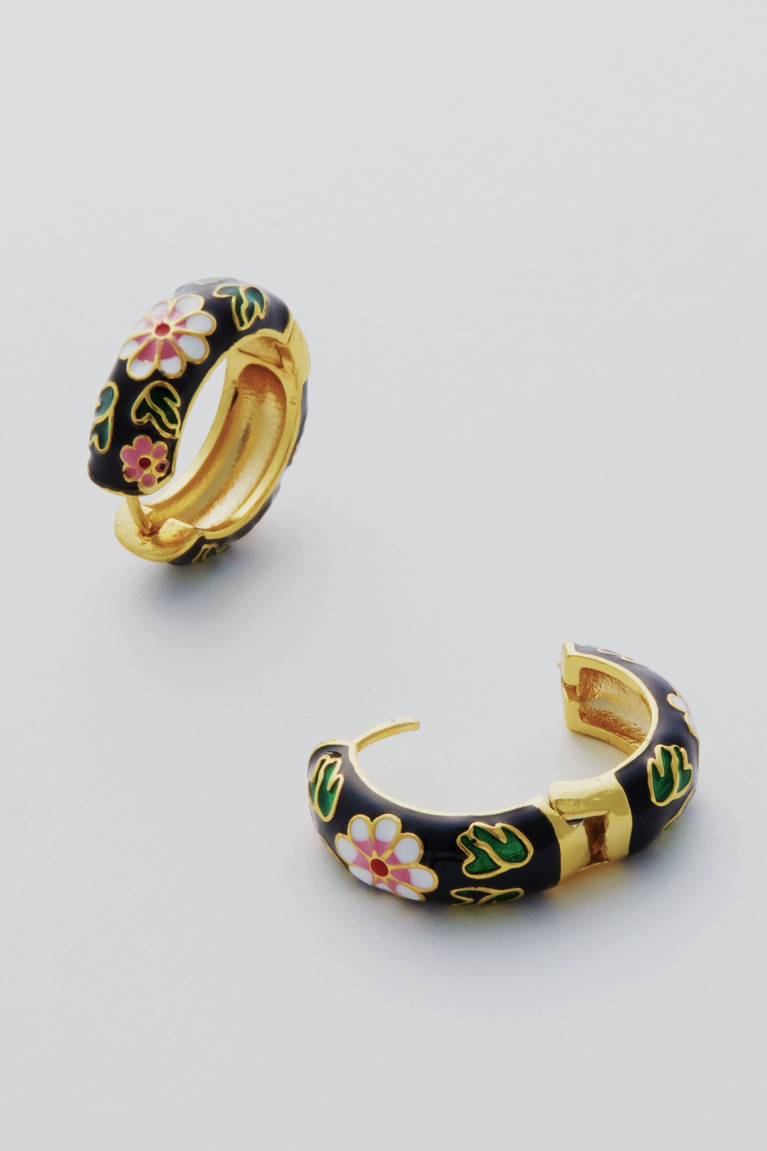 Black Deco Hoops-Get Girly