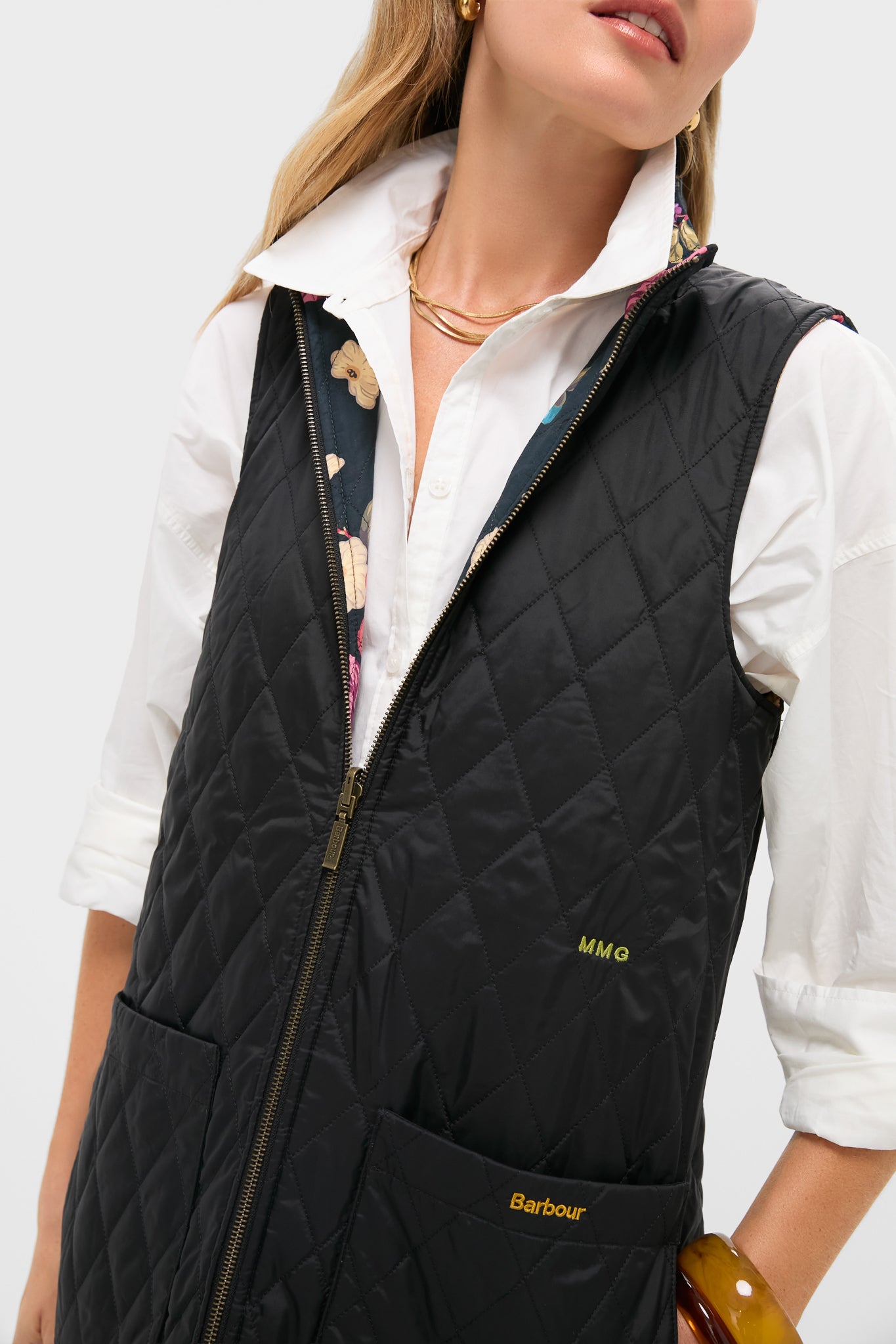 Black Barbour x Get Girly Reversible Paisley Vest-Get Girly