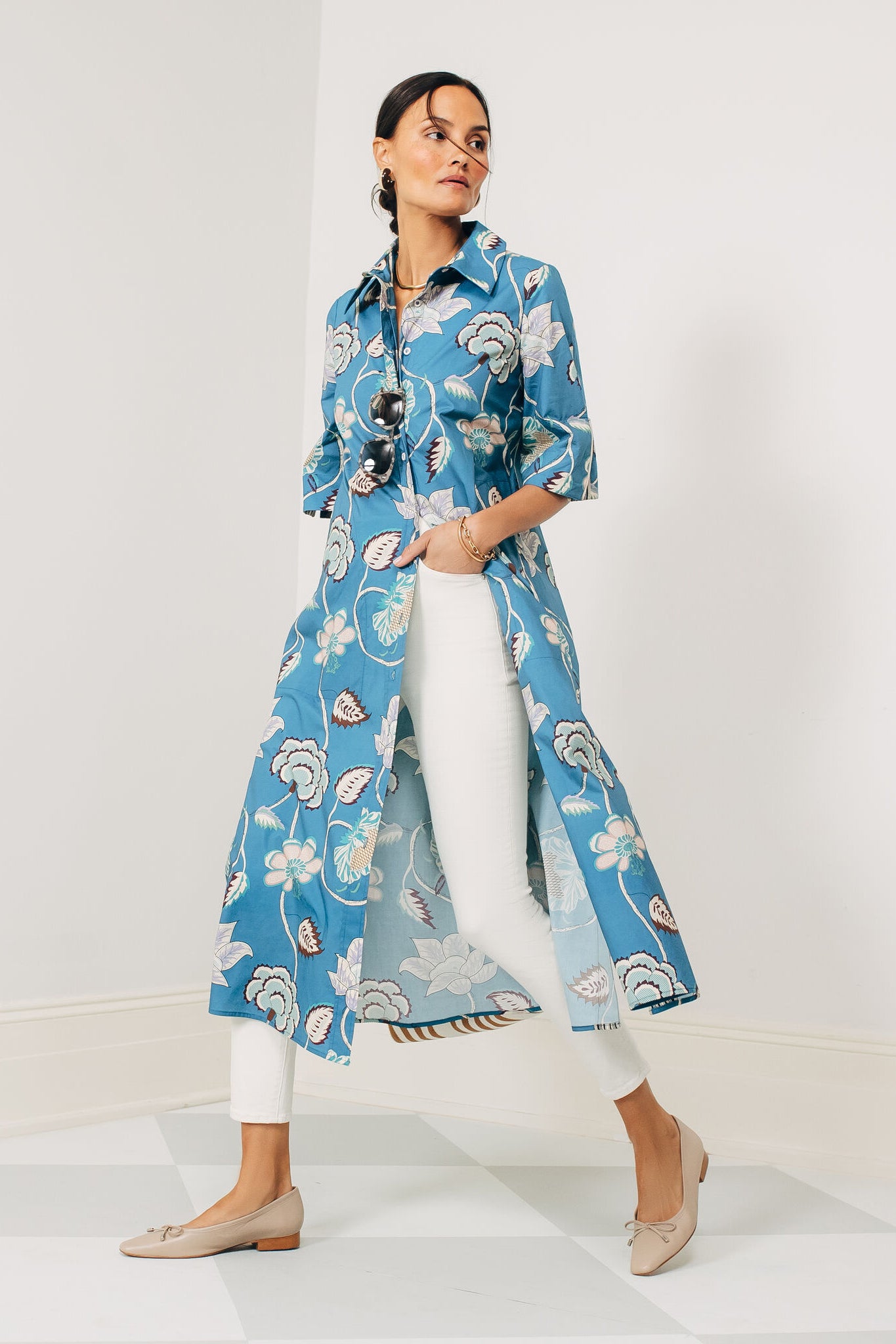 Beige Leather Monica Flats-Get Girly