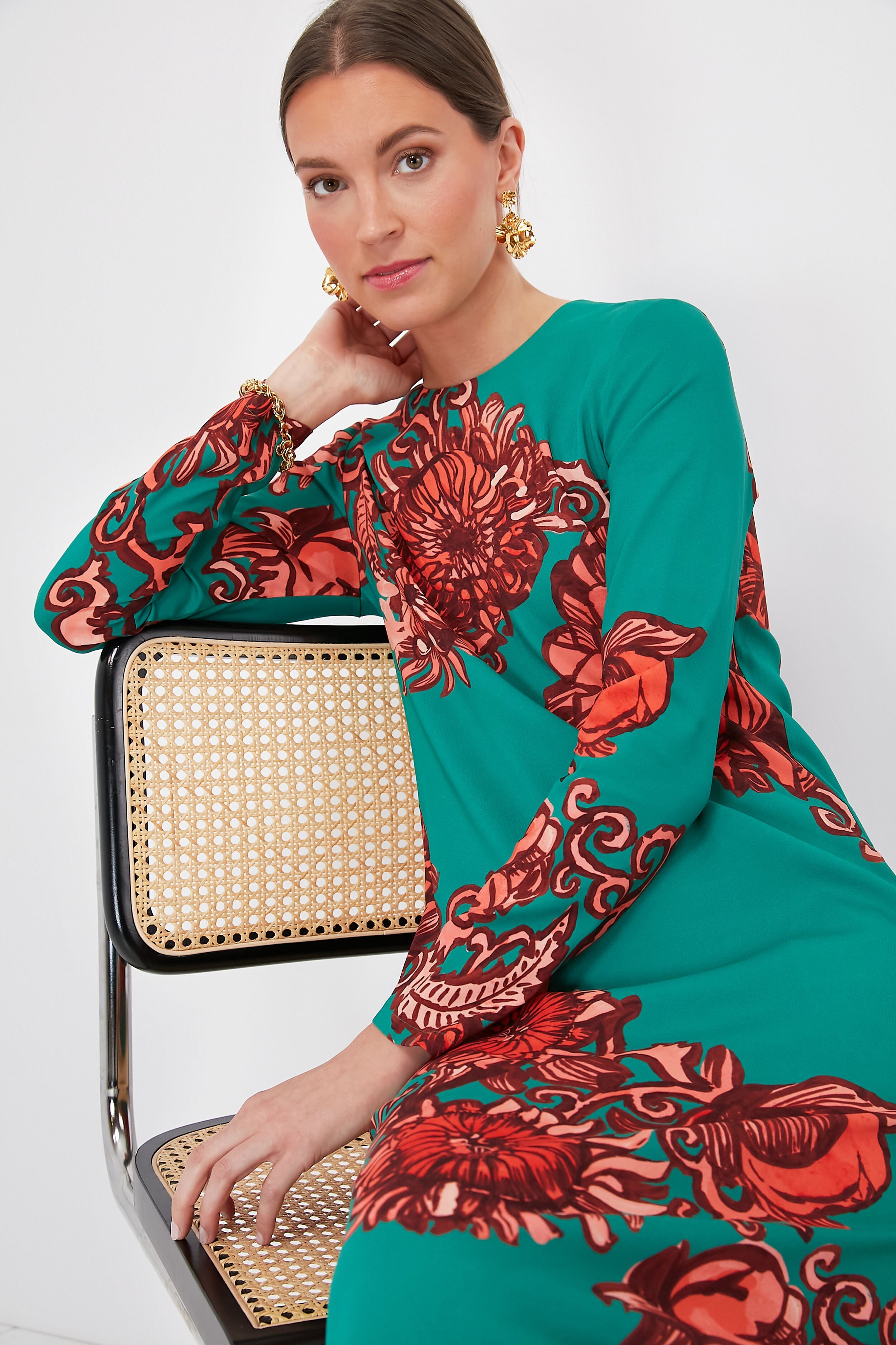 Anemone Ghirlanda Long Sleeve Swing Dress-Get Girly