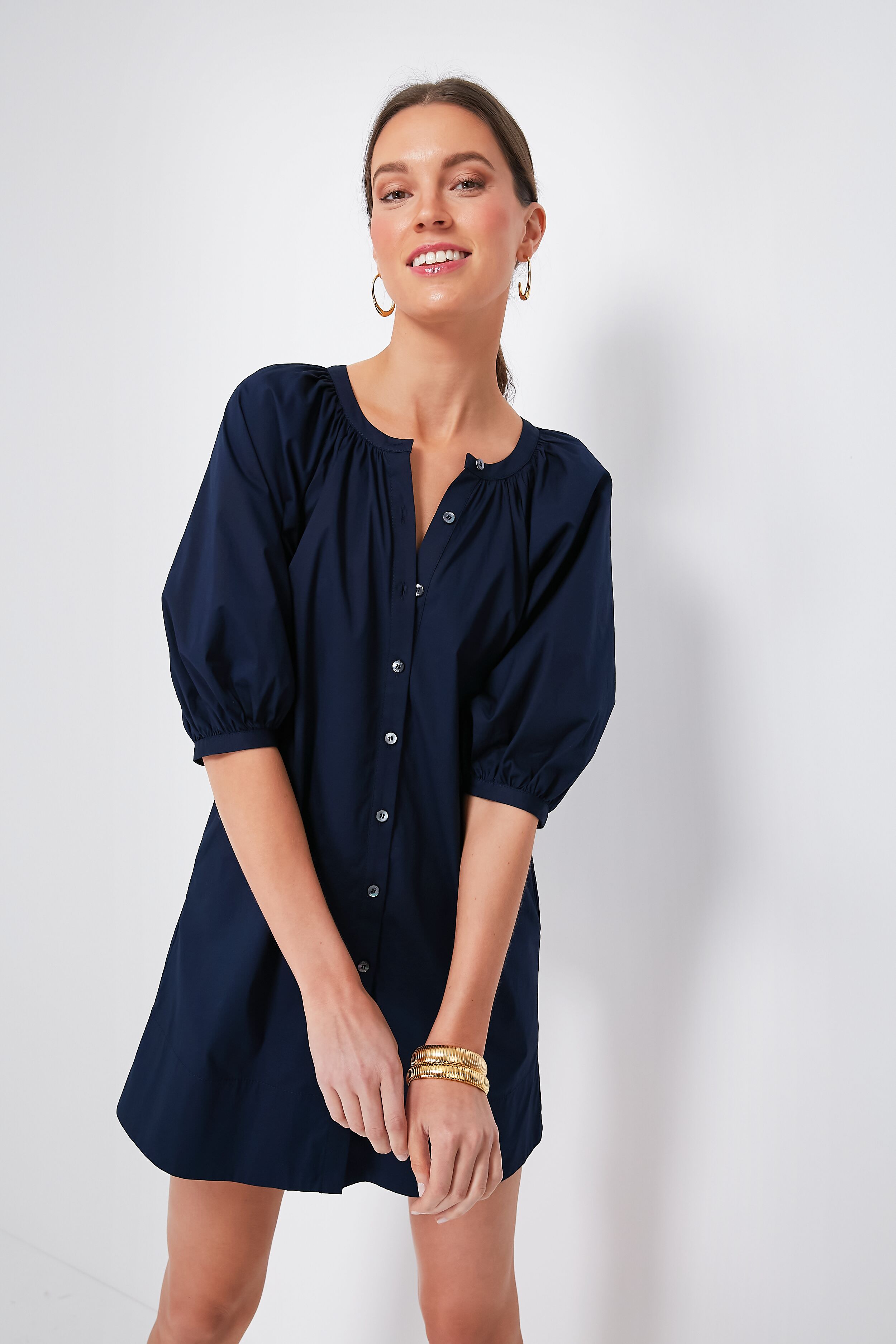 Navy Mini Vincent Dress-Get Girly