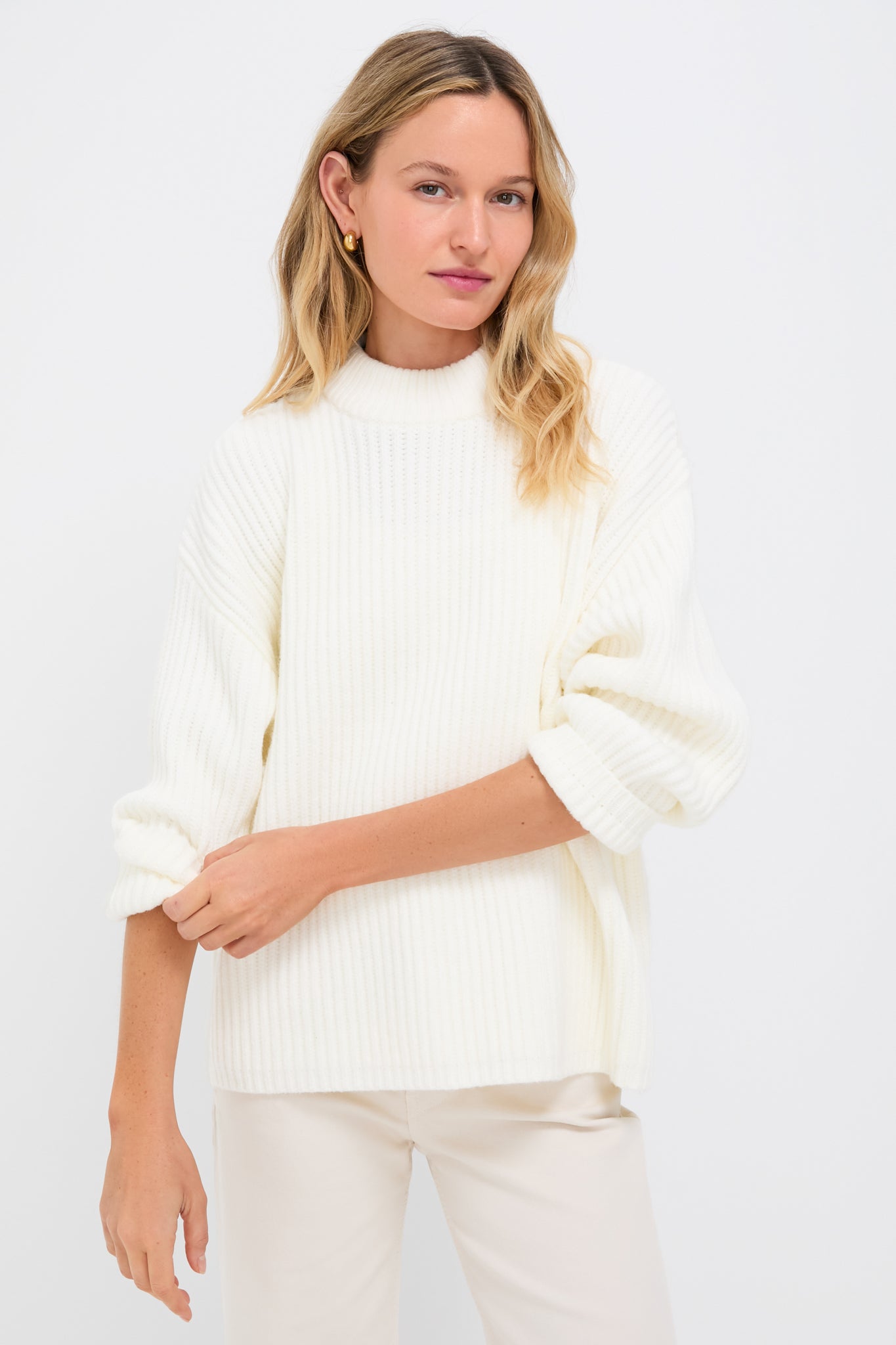 Winter White Crewneck Jack Sweater-Get Girly