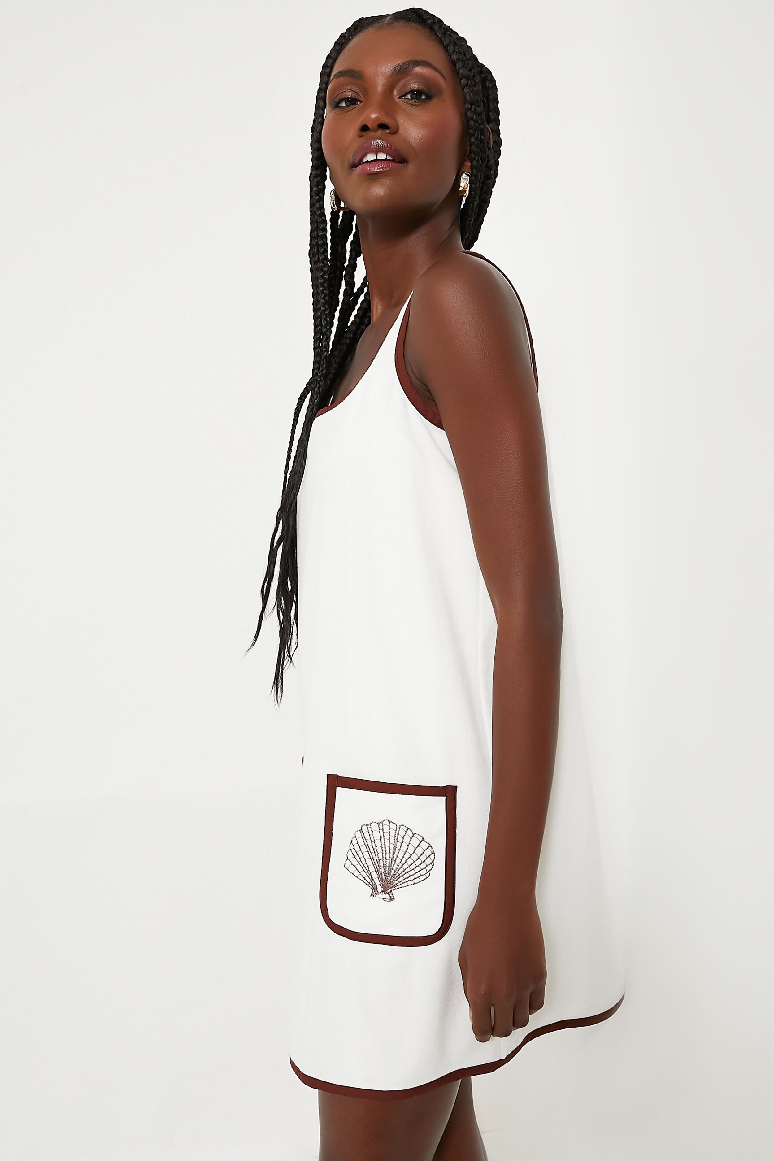 Blanc Shell Embroidered Terrycloth Dress Coverup-Get Girly