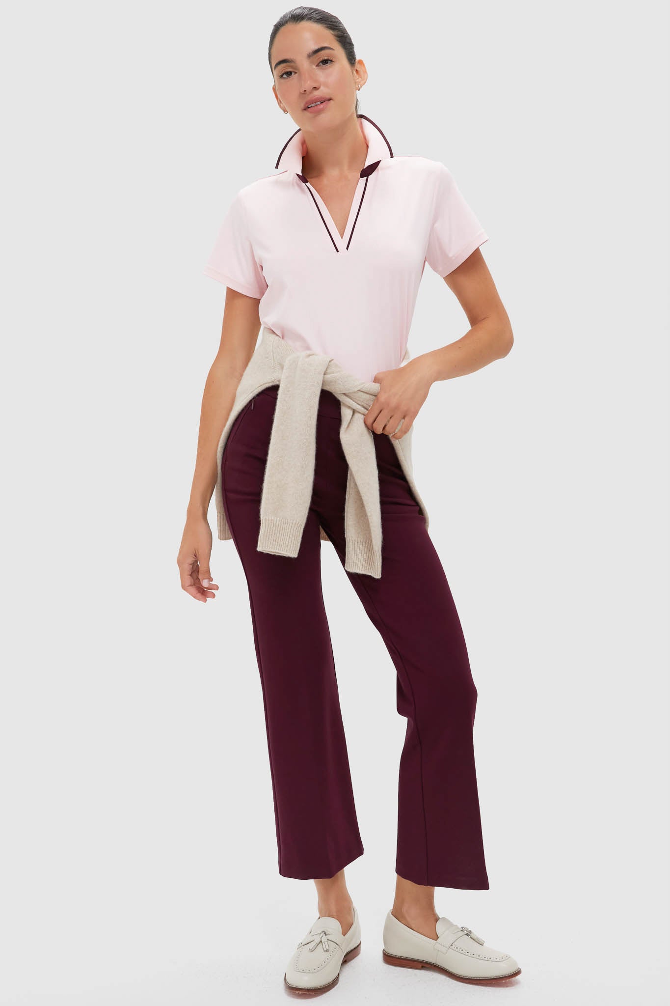 Pink Short Sleeve Performance Jersey Caroline Polo-Get Girly