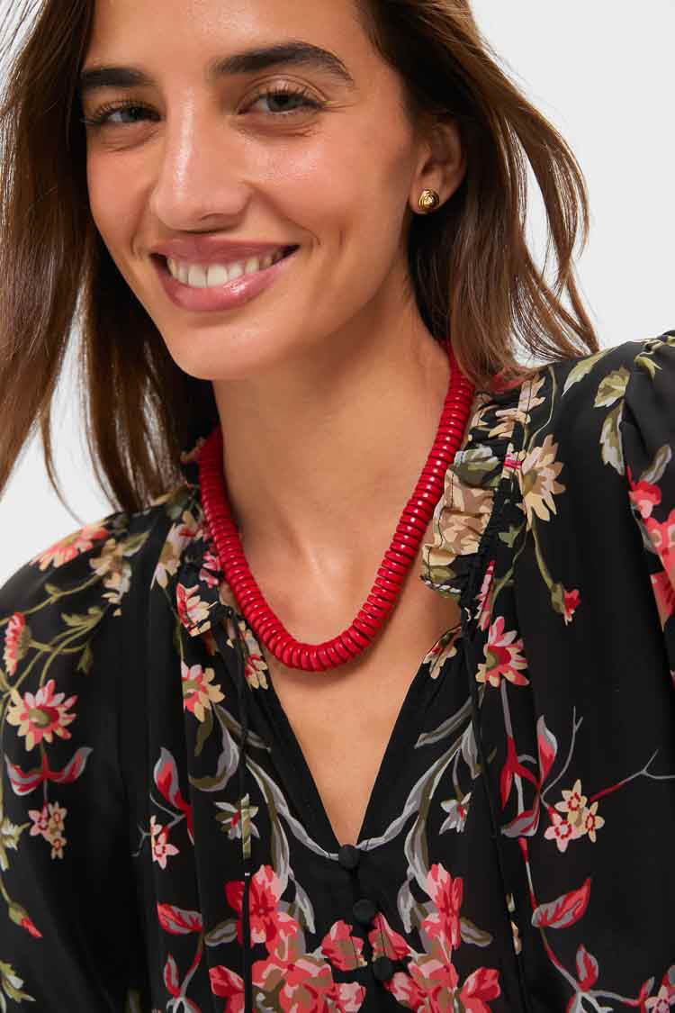 Barrell Red Statement Necklace-Get Girly