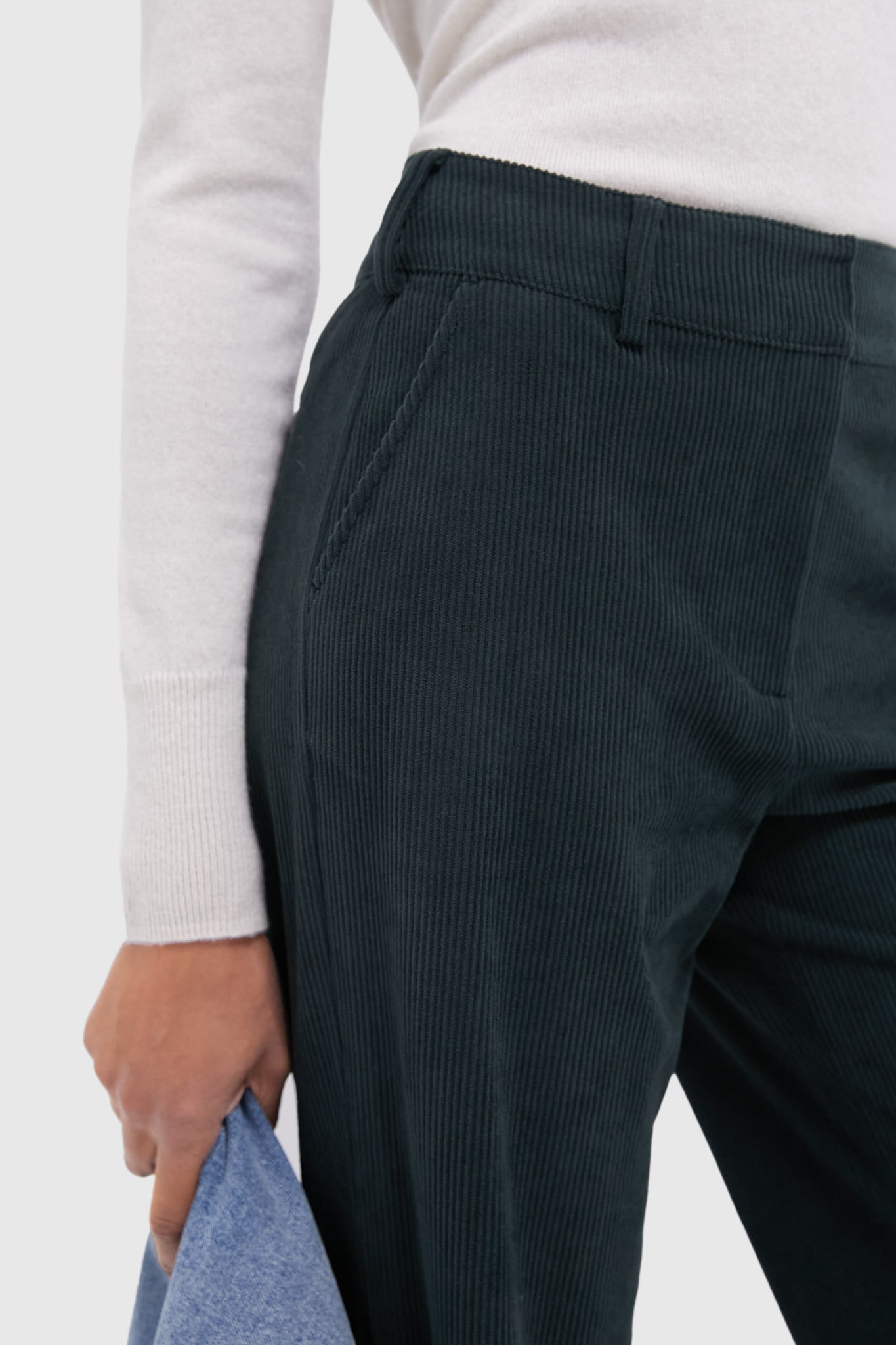 Army Green Wide Wale Corduroy Hunter Pants-Get Girly