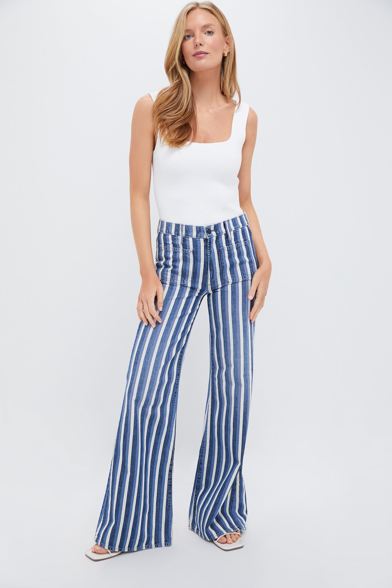 White Sara Rib Knit Tank-Get Girly