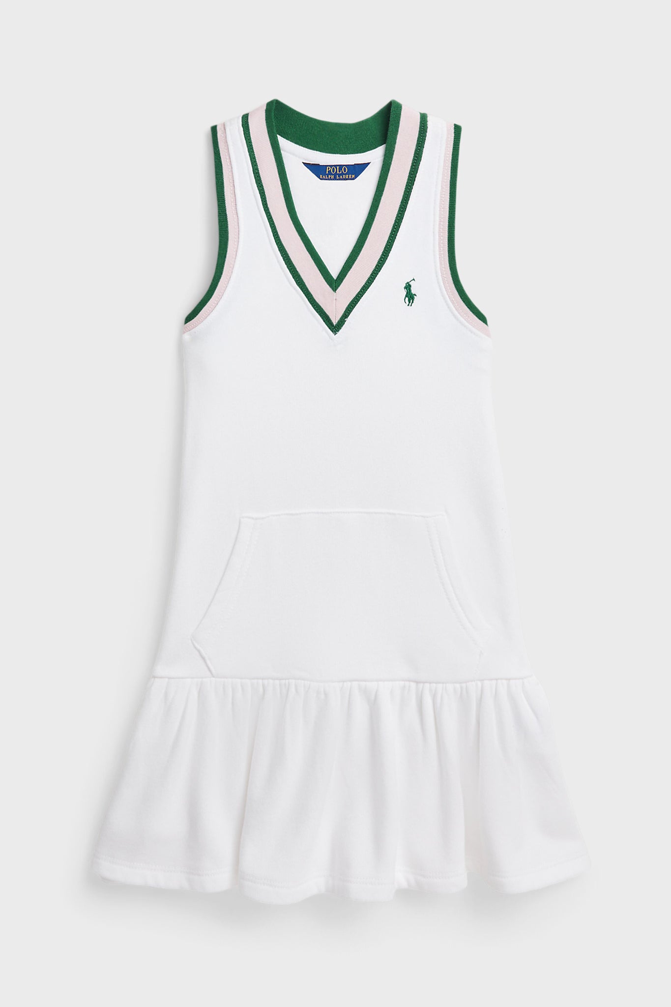 Girls Cricket-Stripe Cotton Terry Dress-Get Girly